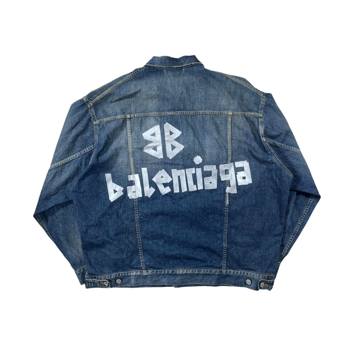 Balenciaga Tape Logo Denim Dark Wash Jacket