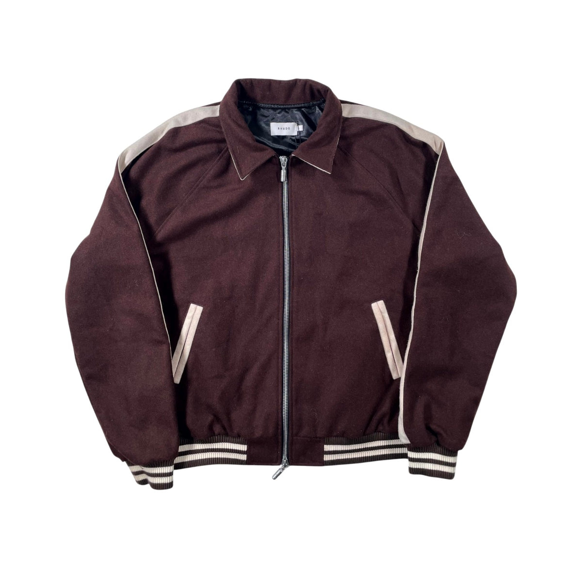 Rhude Boys Brown & Cream Varsity Jacket