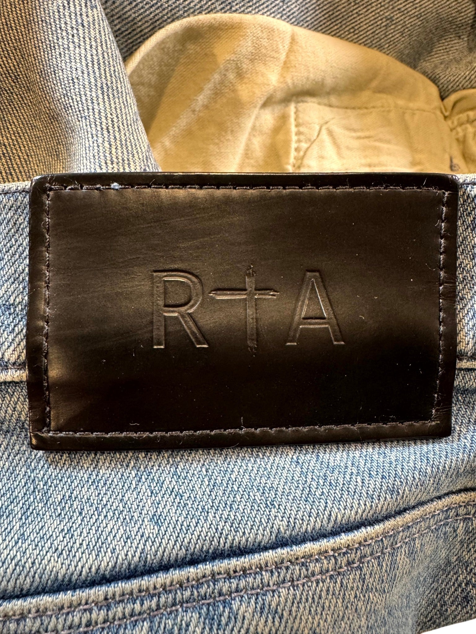 RTA Embroidered Logo Light Wash Jeans