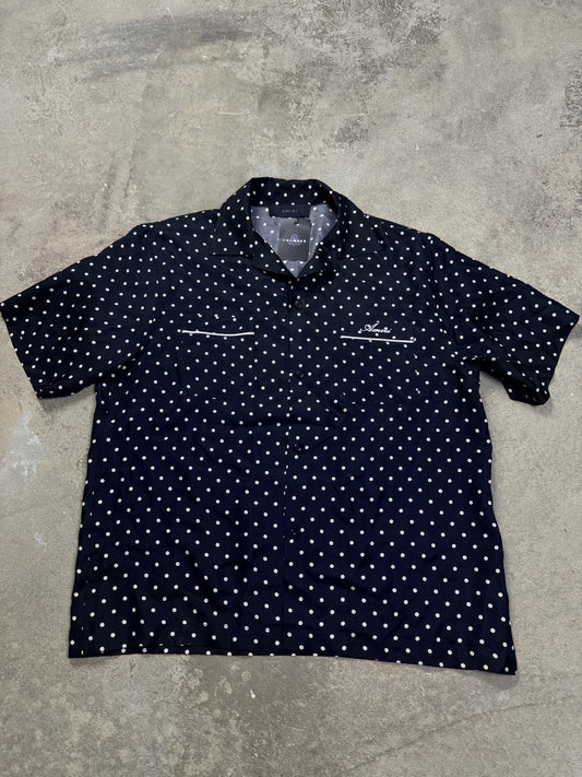 Amiri Button Up Black Polka Dot Used Medium