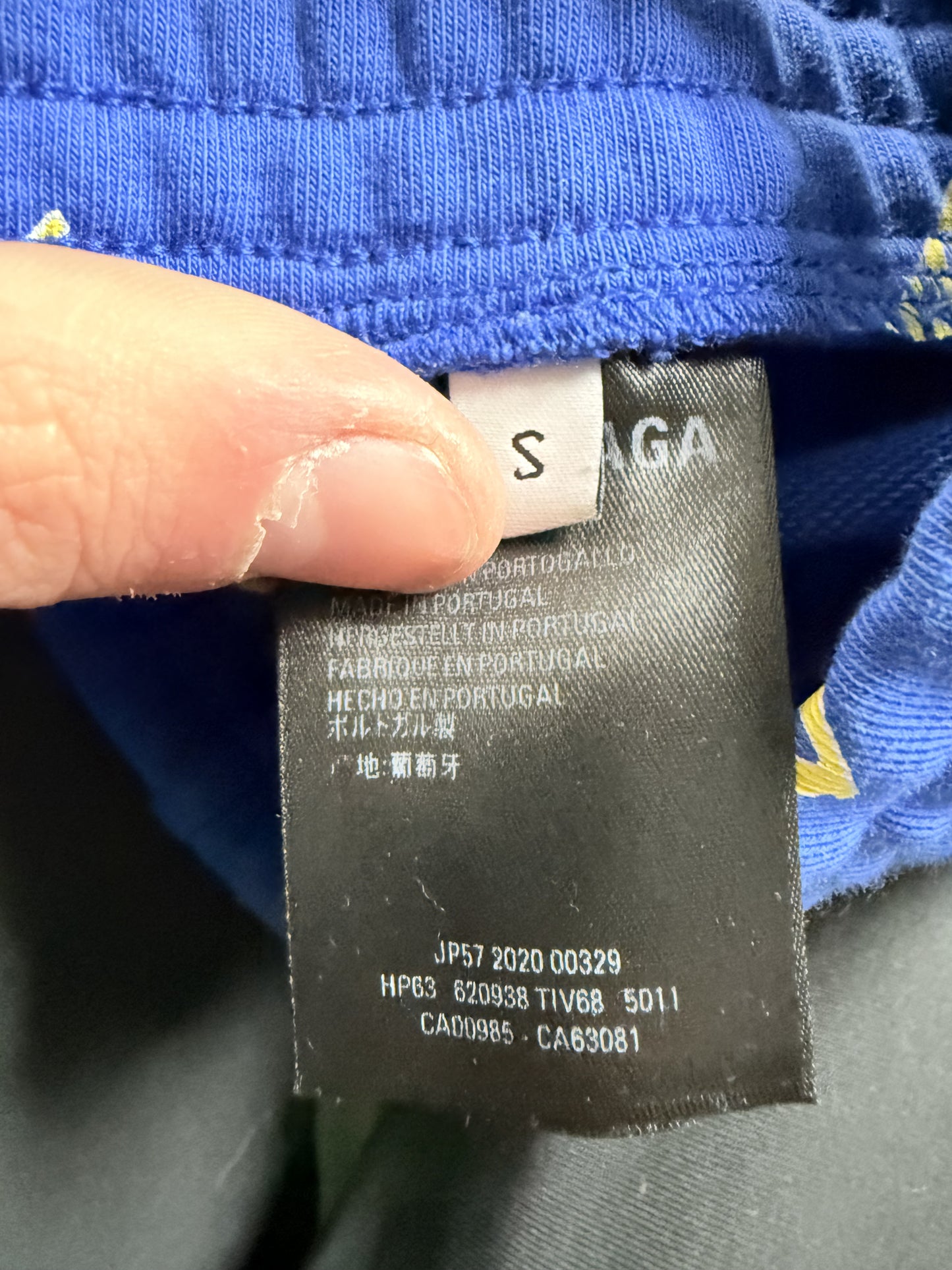 Balenciaga All Over Sweats Blue Yellow Used Small