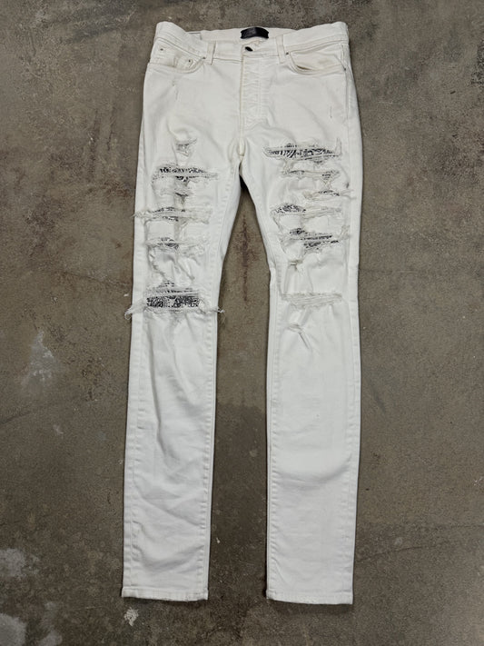 Amiri Thrasher White Paisley Jeans Used 34