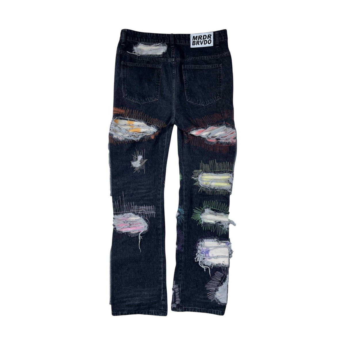 Who Decides War Multi Stained Glass Black Wash Jeans