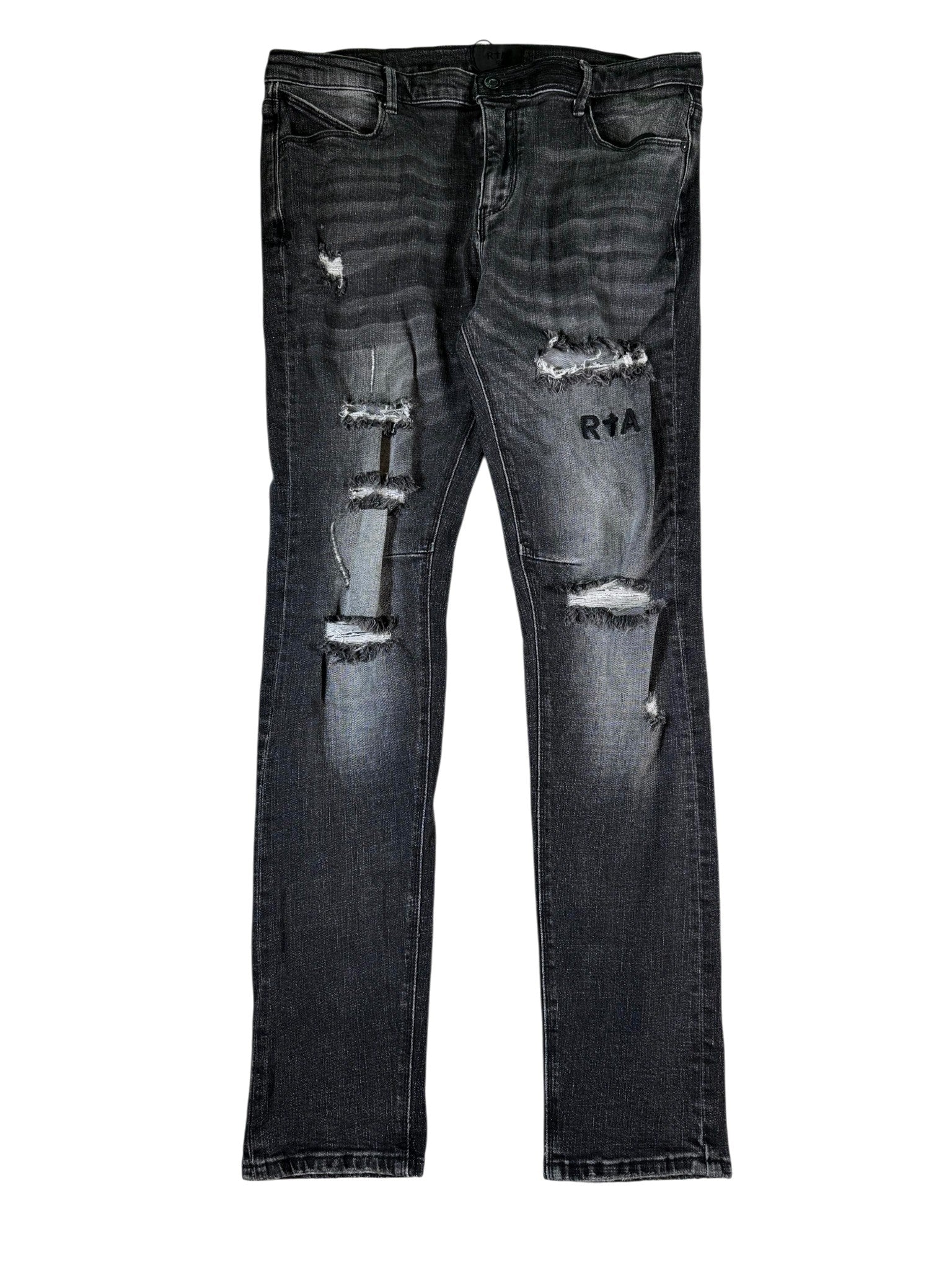 RTA Embroiderded Logo Grey Wash Jeans