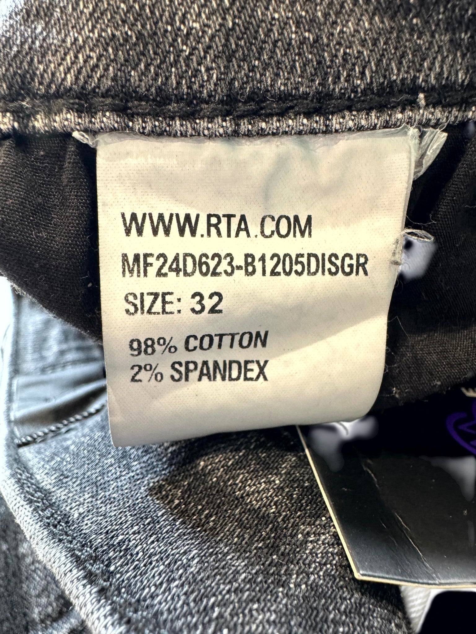 RTA Embroiderded Logo Grey Wash Jeans