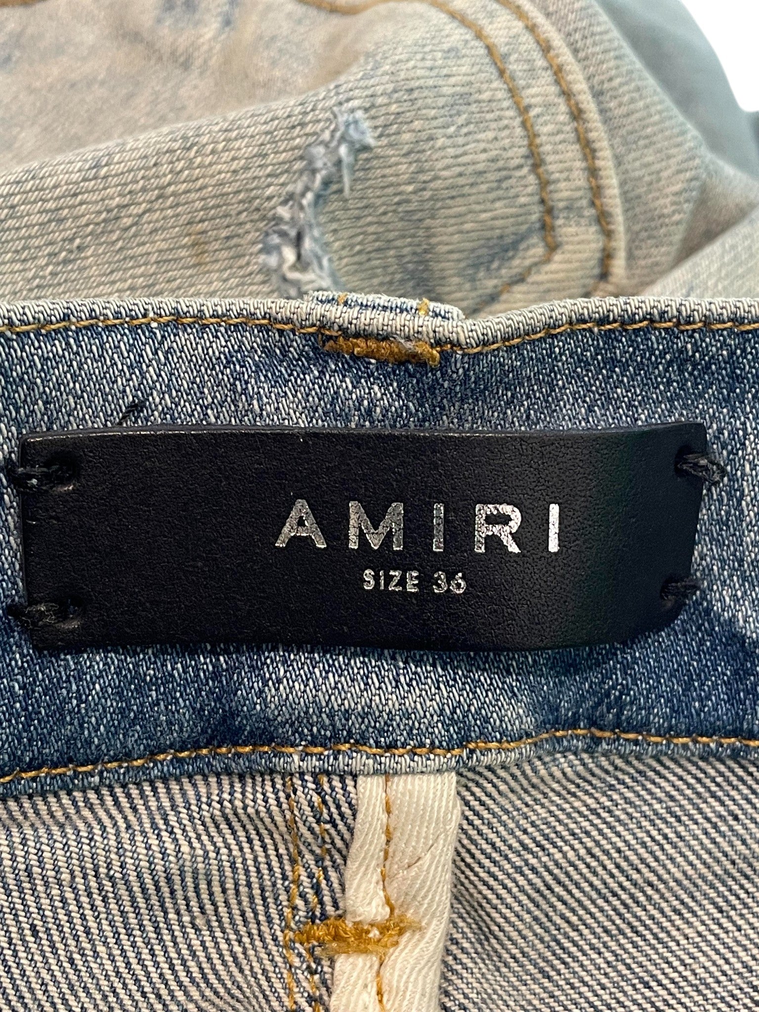 Amiri  'Multi Tie Dye Patch' Light Wash Jeans