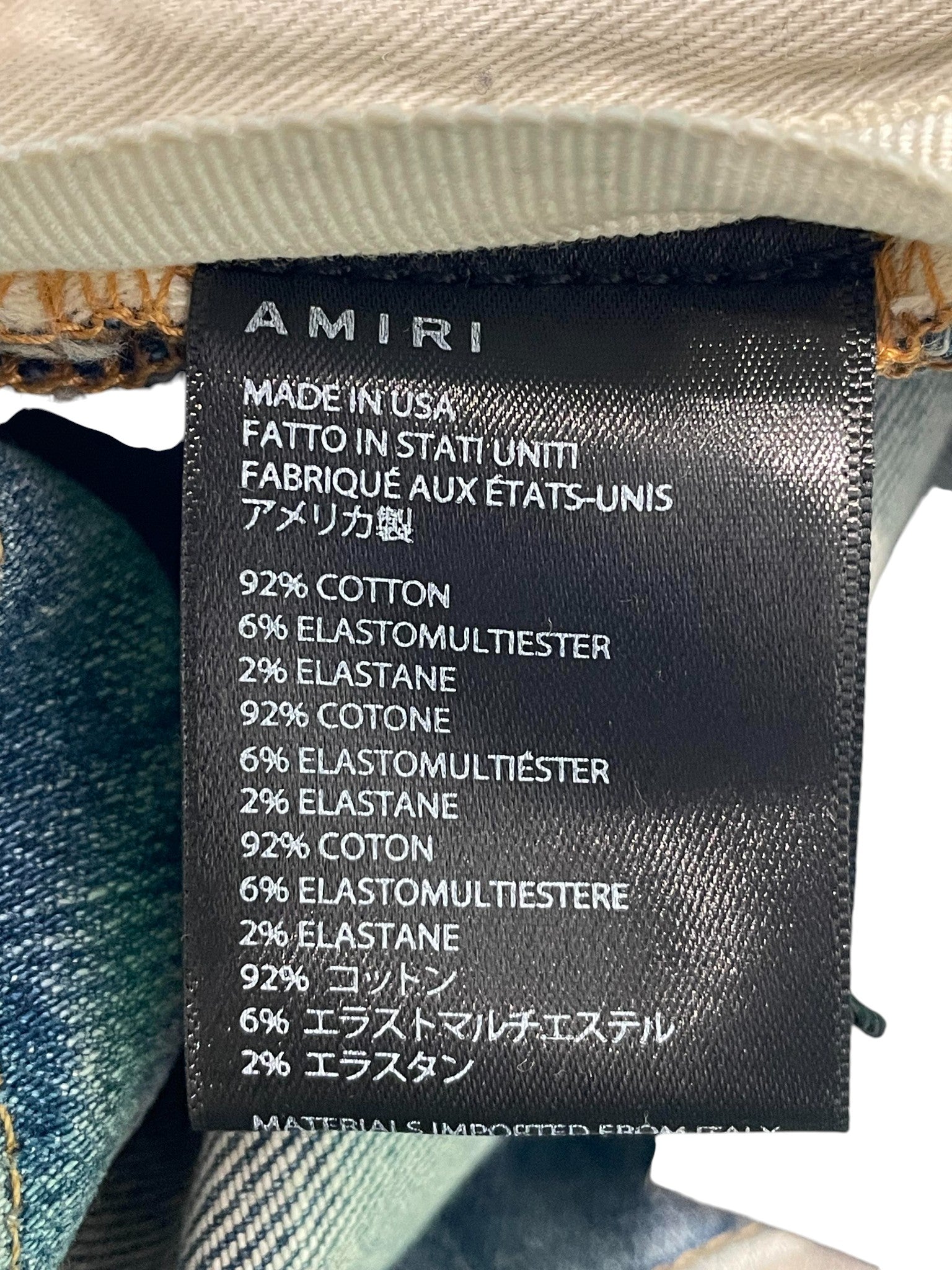 Amiri  'Multi Tie Dye Patch' Light Wash Jeans