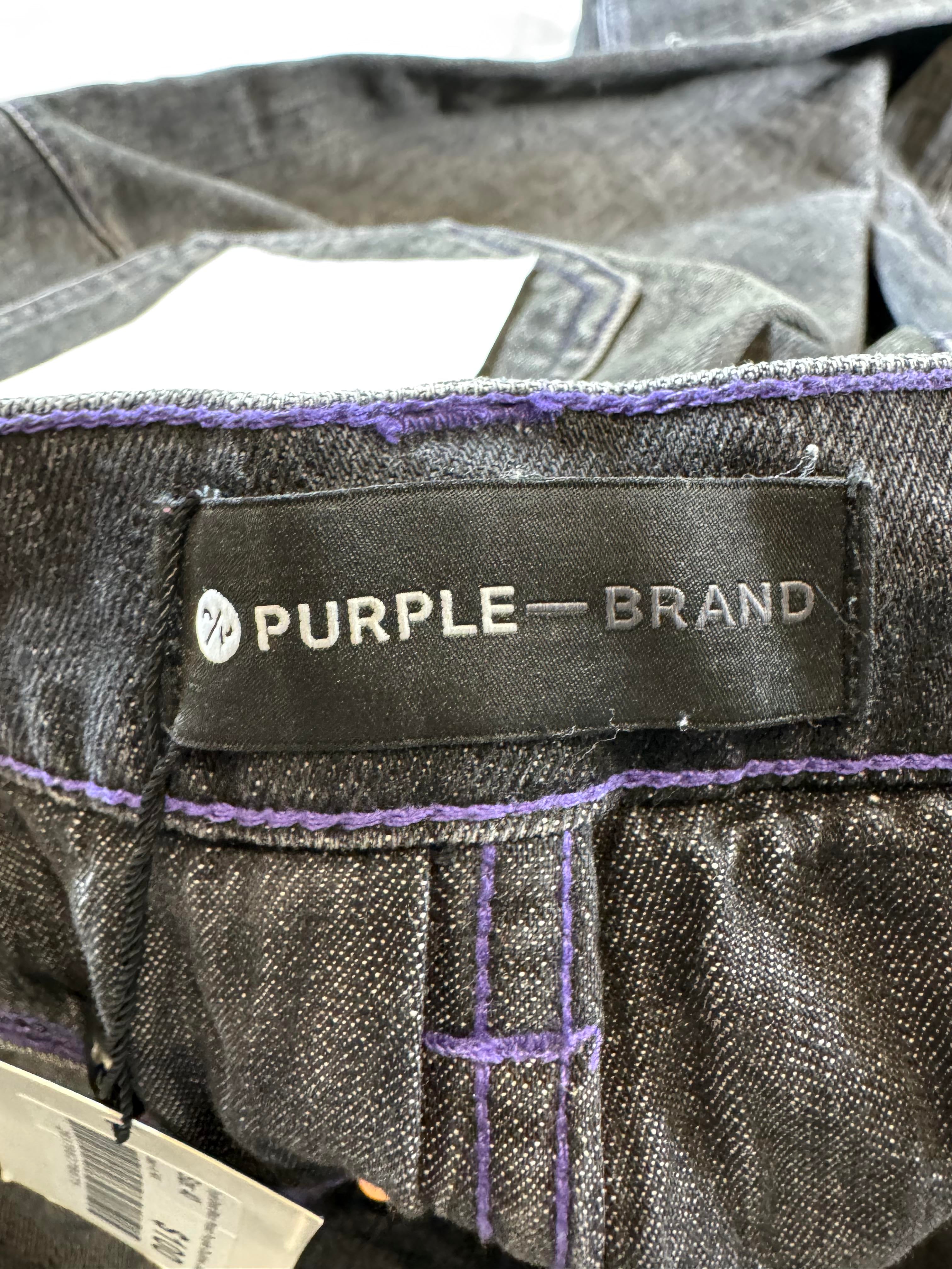 Purple Brand Outline Black Wash & Purple Jeans