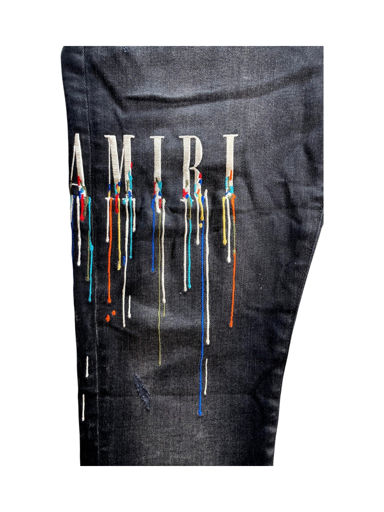 Amiri Paint Drip Black Jeans