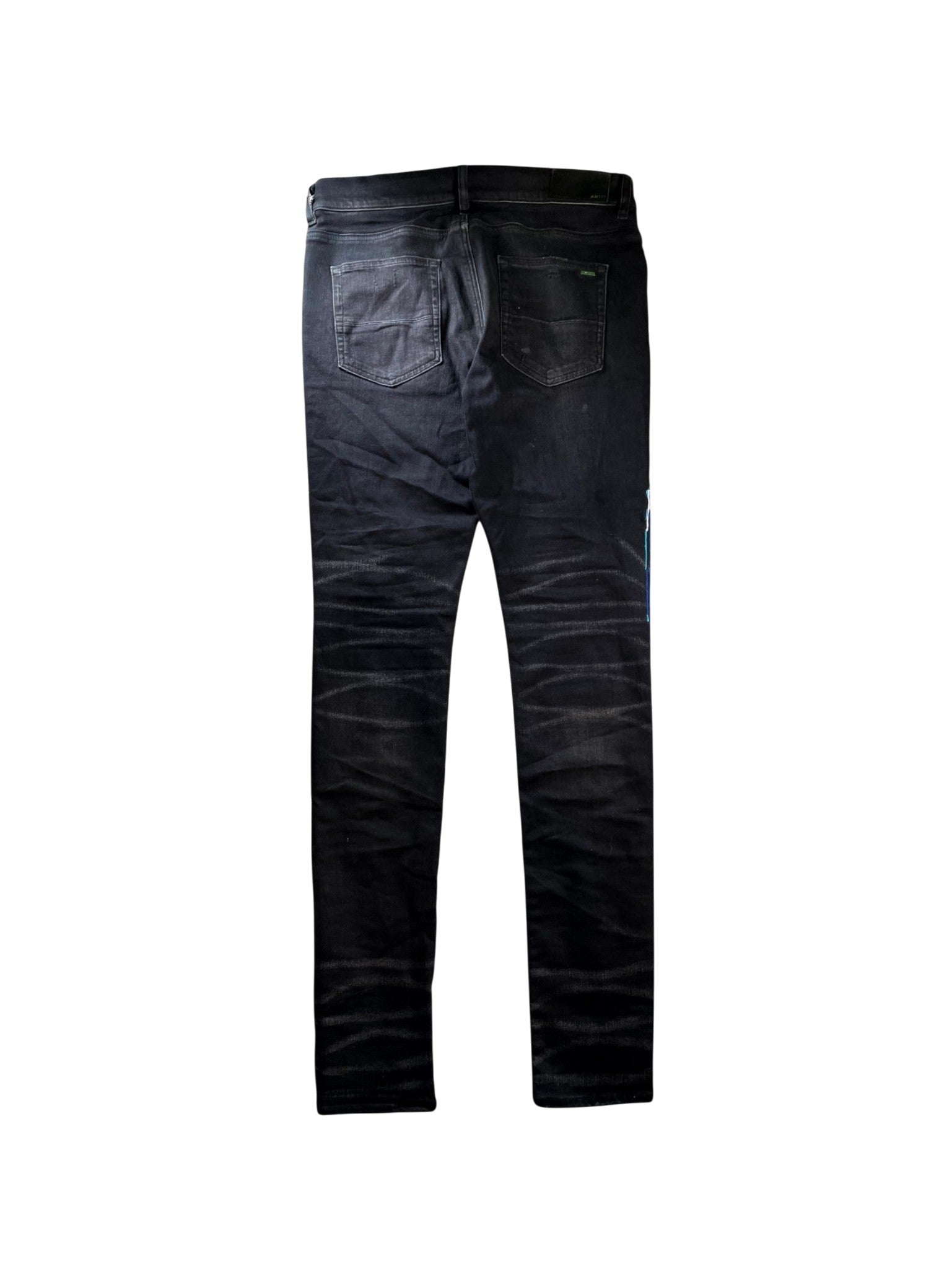 Amiri Paint Drip Black Jeans