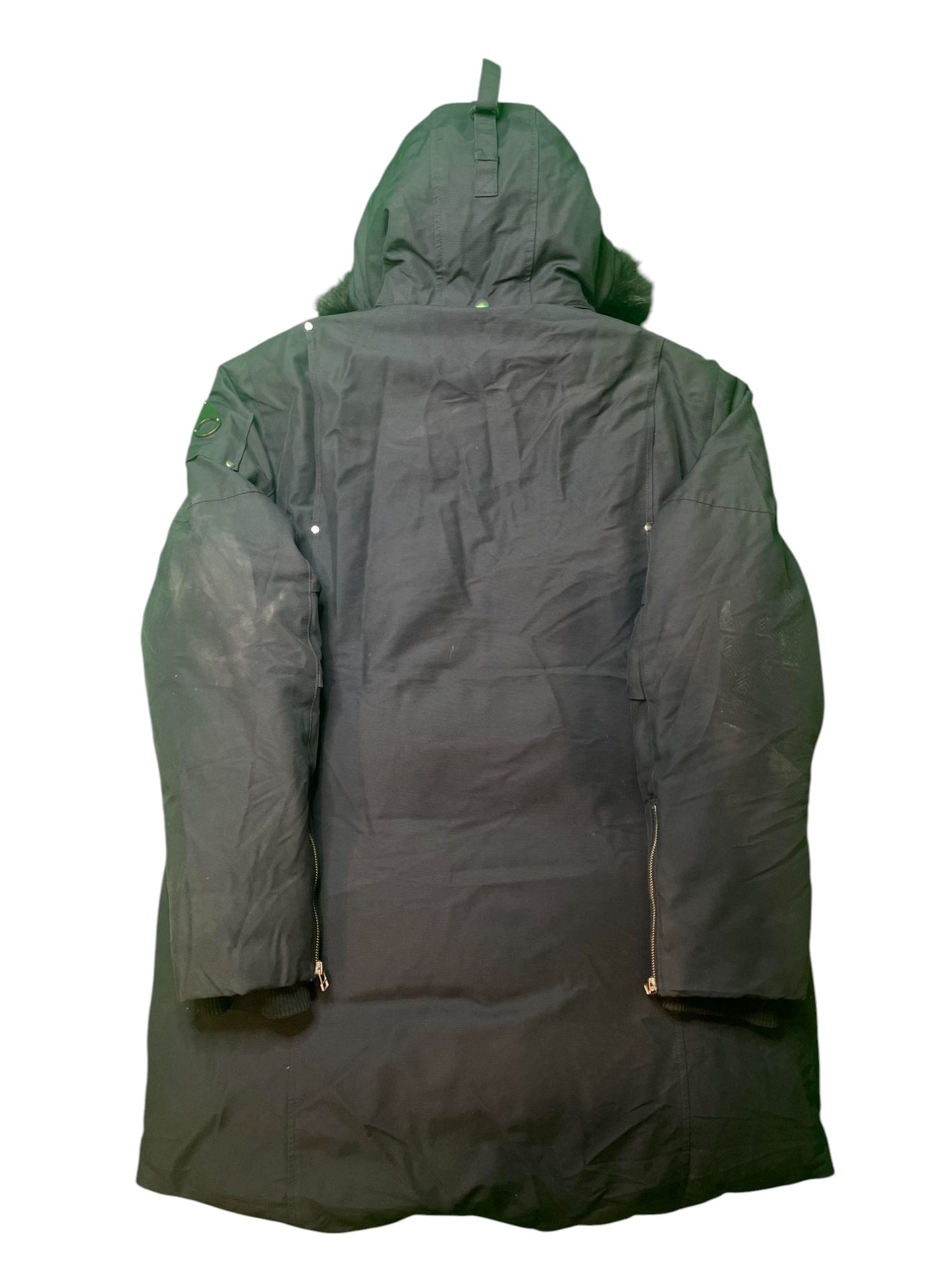 Moose Knuckles Navy & Black Fur Parka