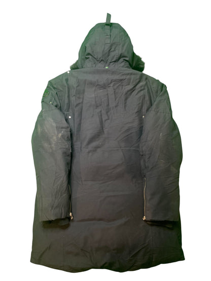 Moose Knuckles Navy & Black Fur Parka