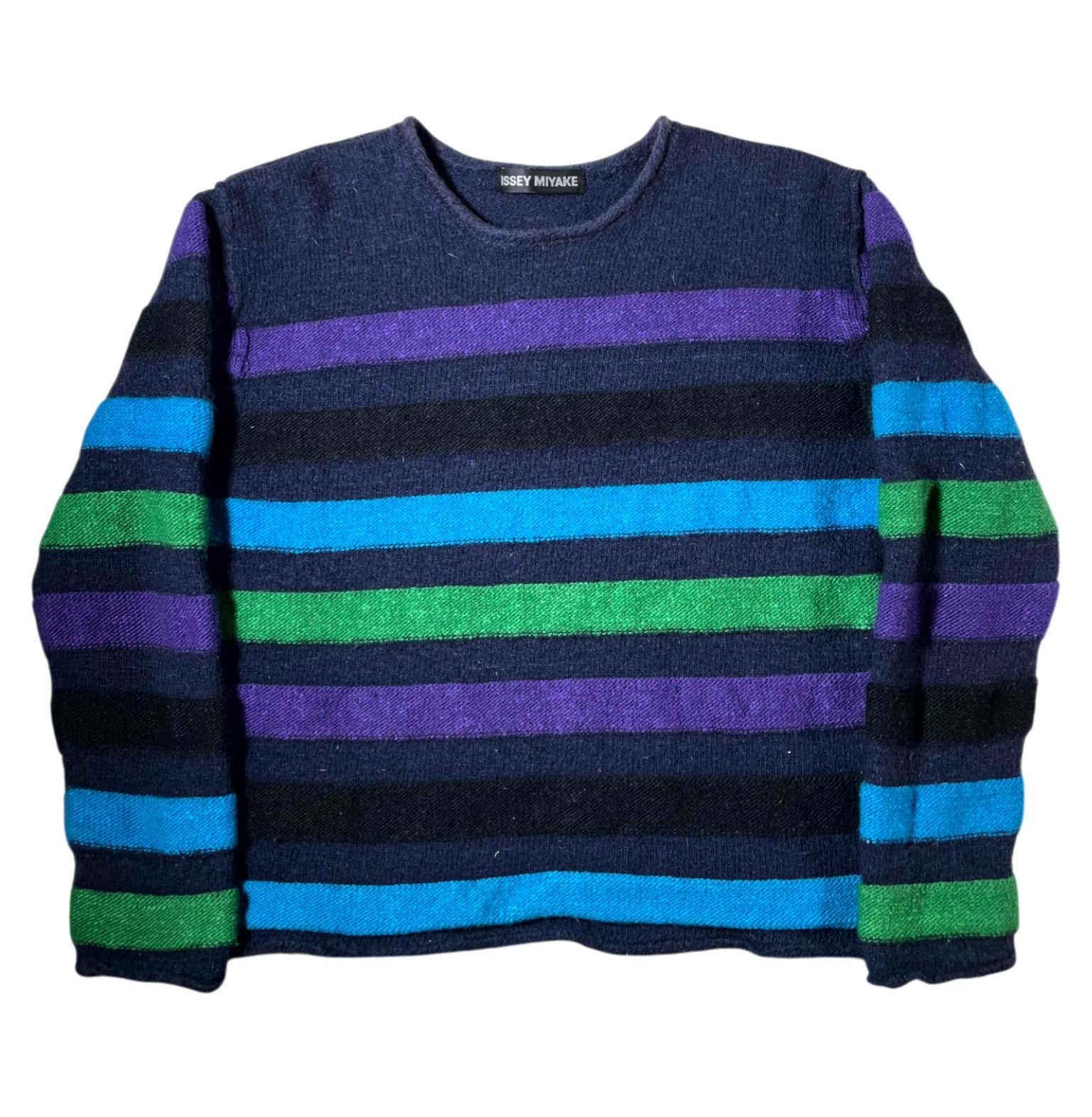 Issey Miyake Wool Striped Multicolor Sweater