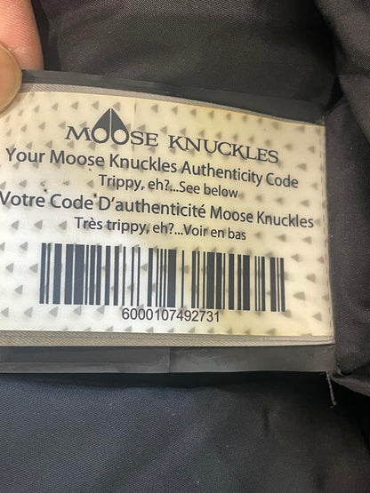 Moose Knuckles Navy & Black Fur Parka