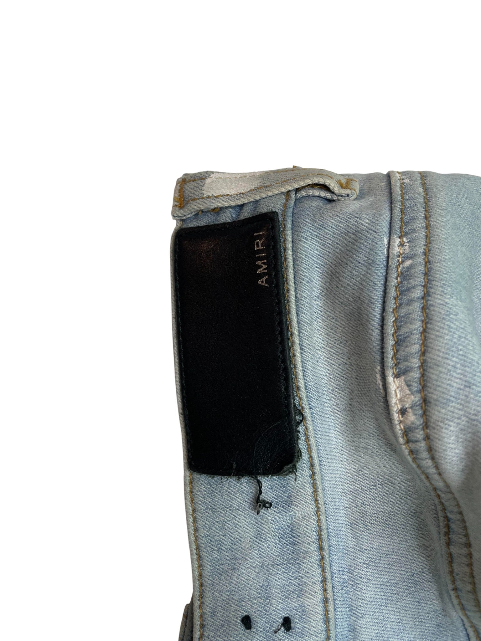 Amiri 'Neon Splatter' Light Wash Stripe Jeans