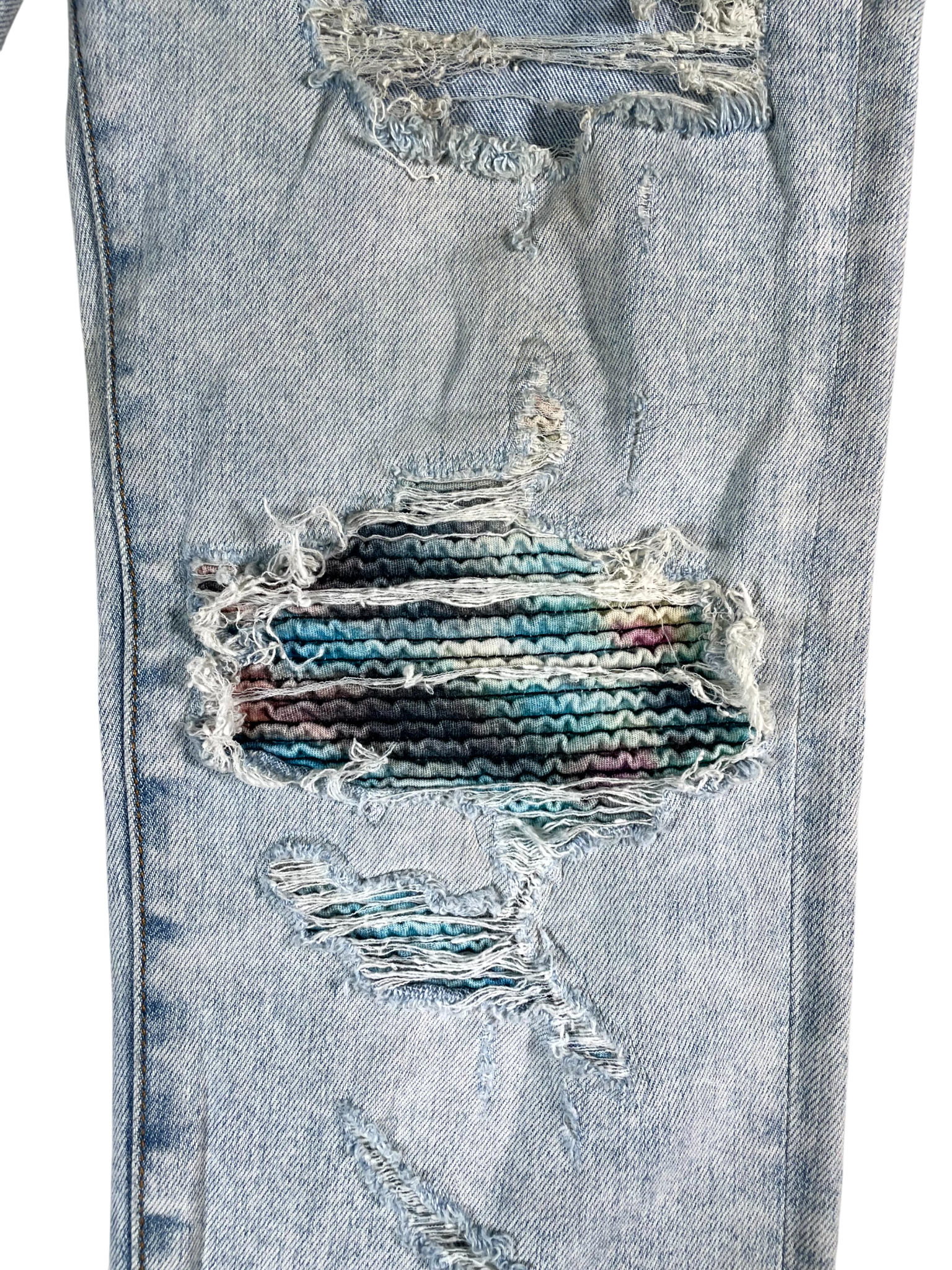 Amiri Multi MX1 Tie Dye & Light Wash Jeans
