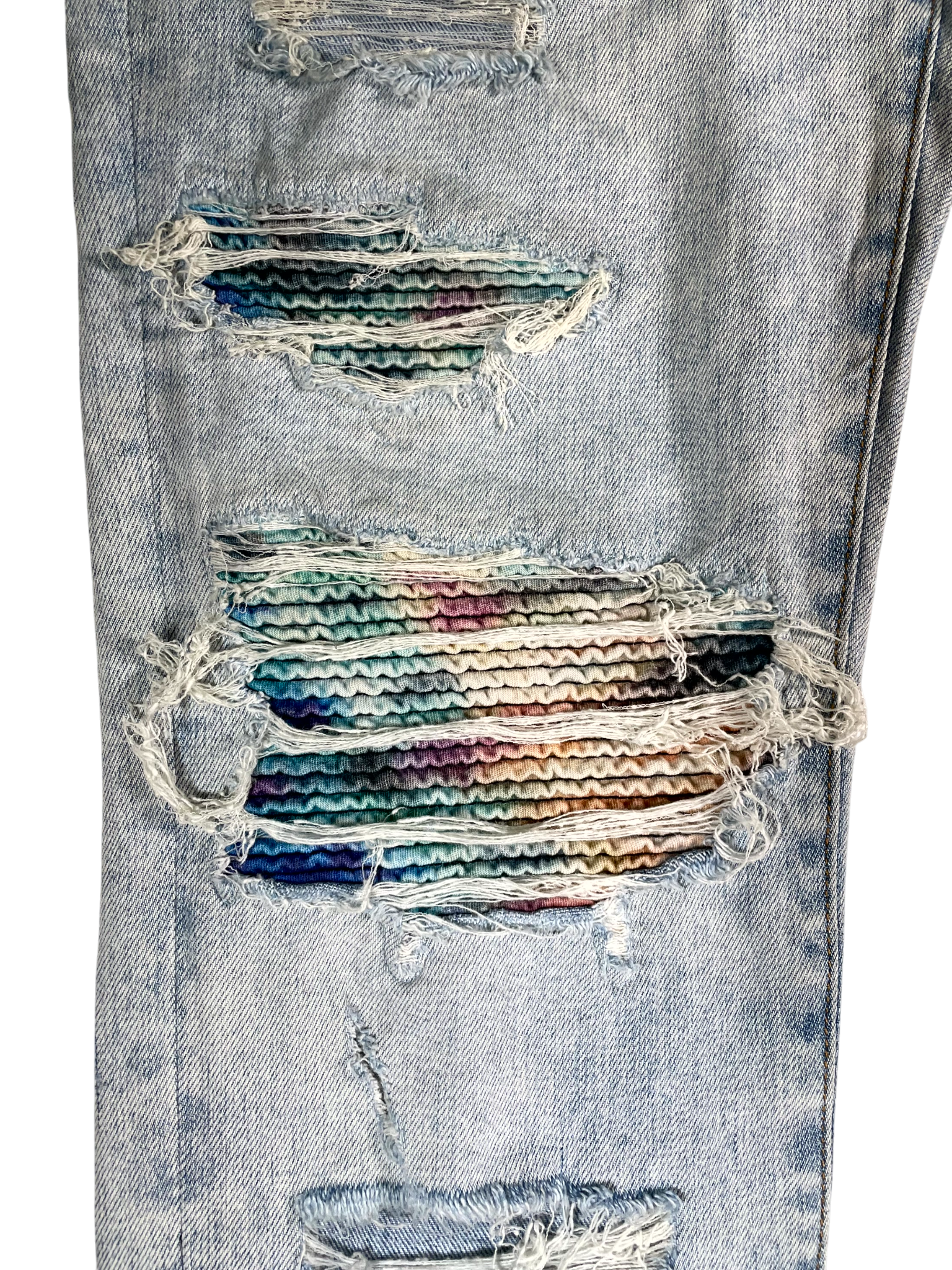 Amiri Multi MX1 Tie Dye & Light Wash Jeans