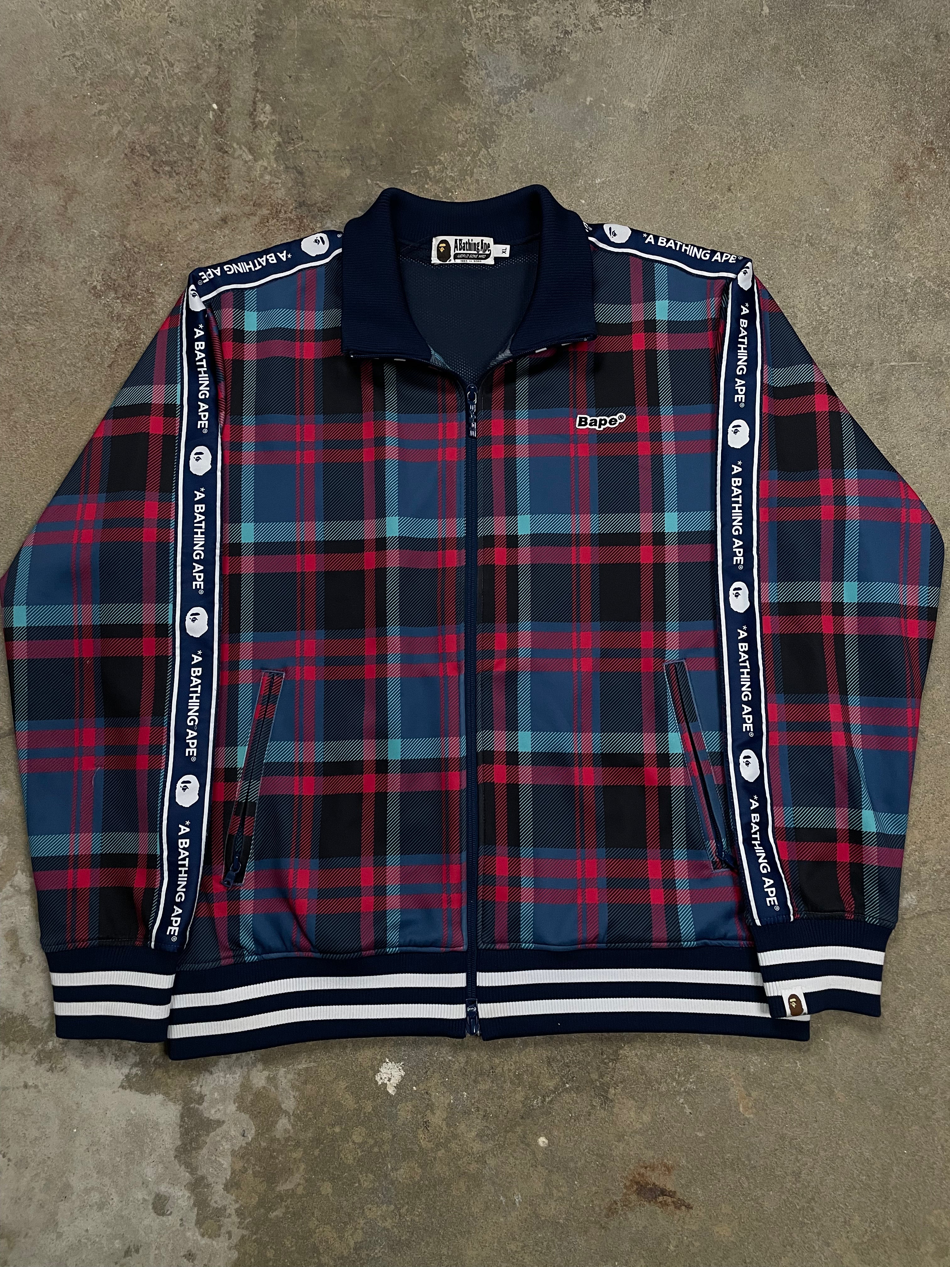 Bape Zip Up Plaid Used XL