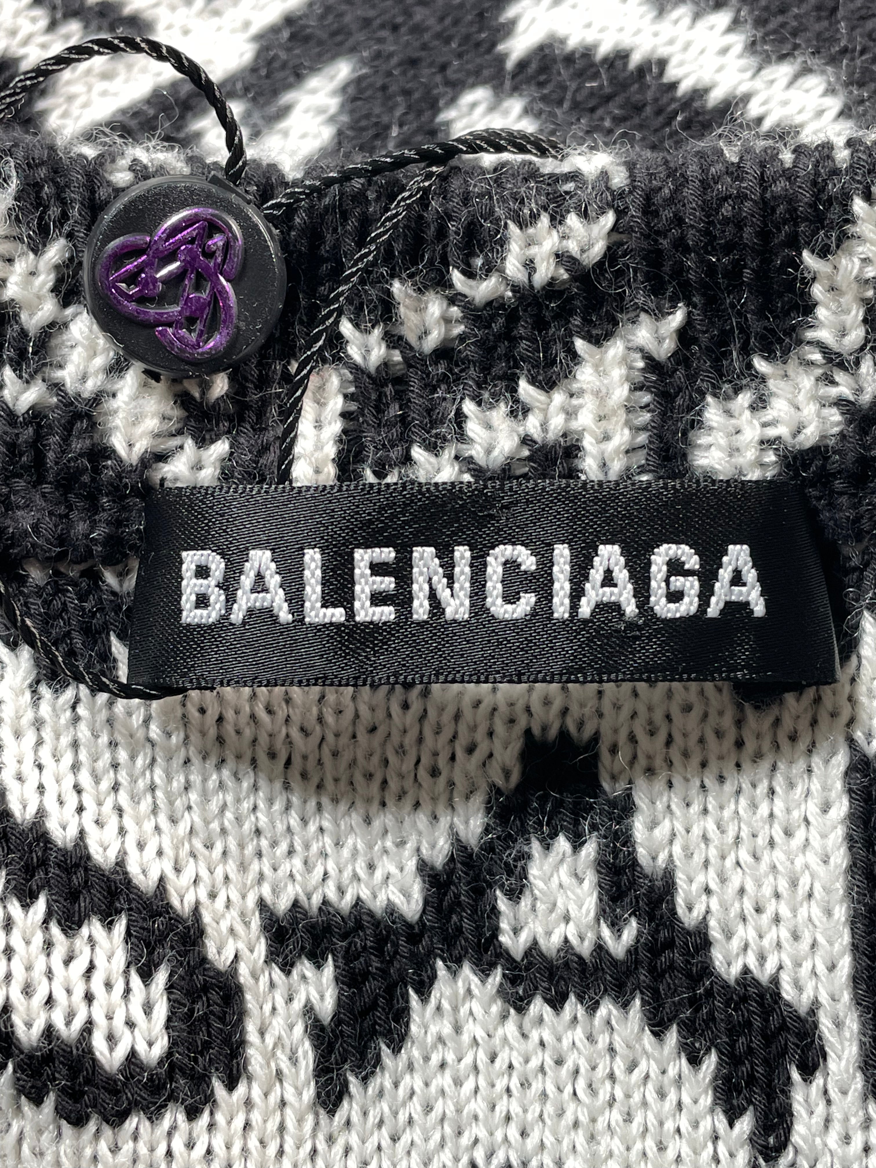 Balenciaga Knit Monogram Black & White Sweater
