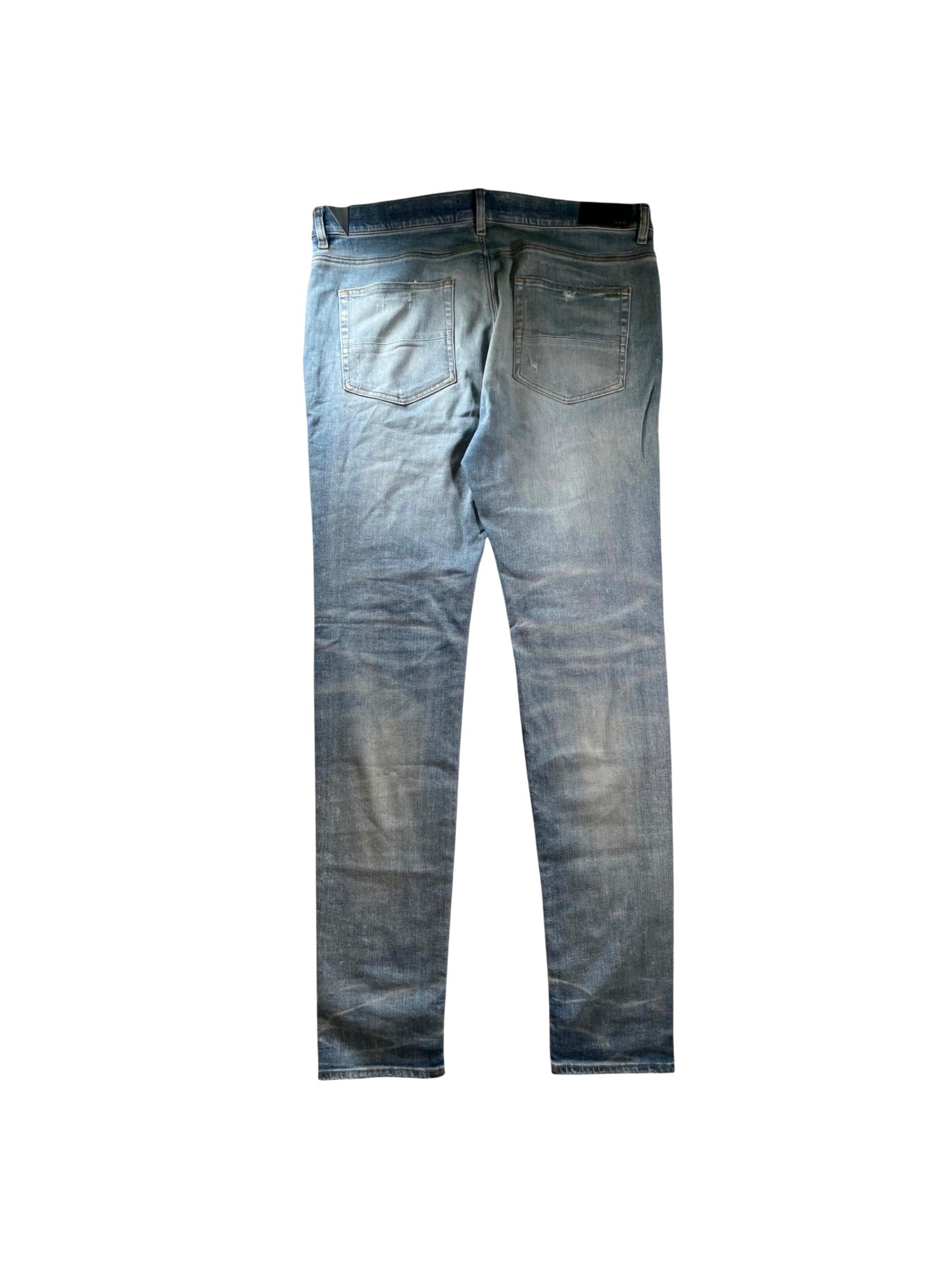 Amiri MX1 Crackle Patch Light Wash & Orange Jeans