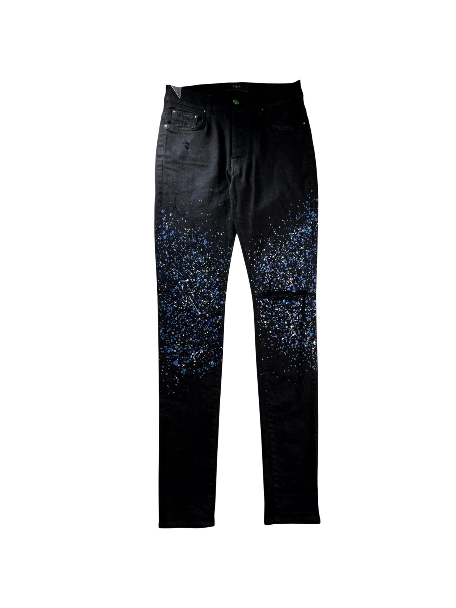 Amiri Crystal Black & Blue Jeans