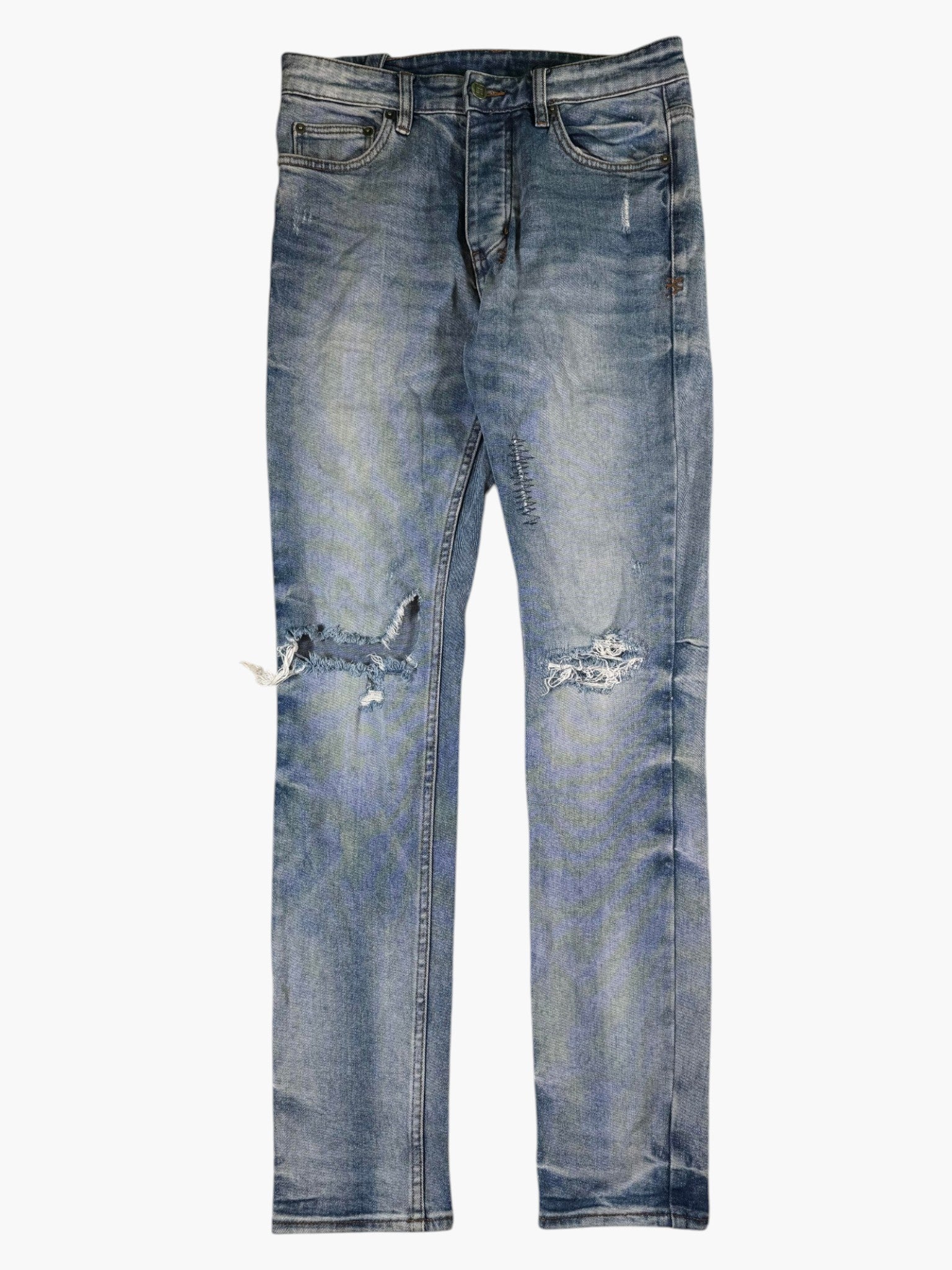 Ksubi Distressed Ripped Light Wash Jeans