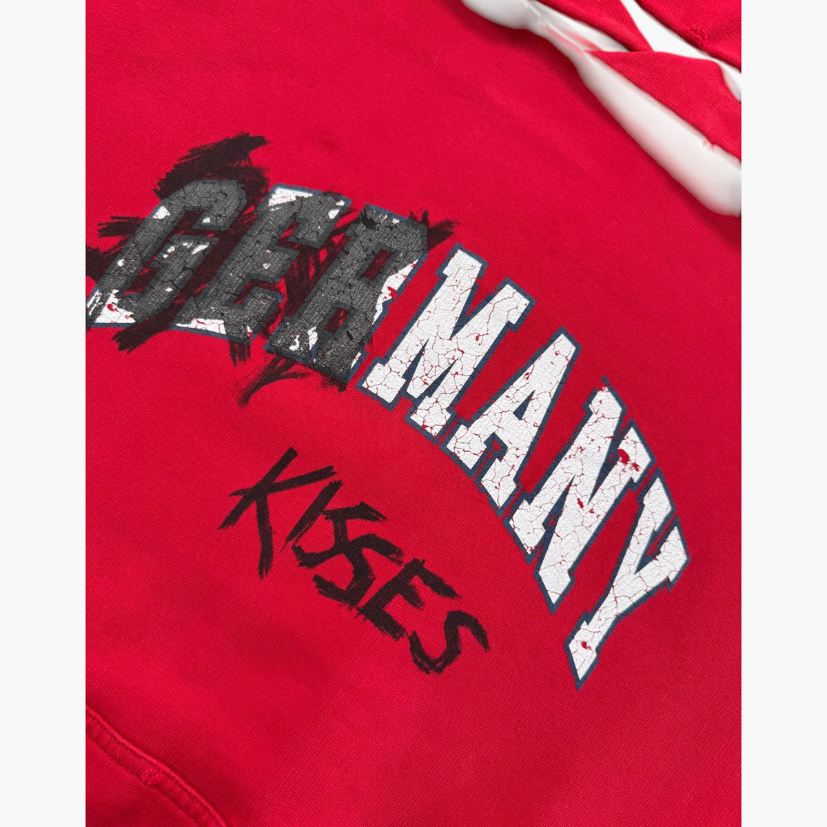 Balenciaga Distressed Germany Red Hoodie