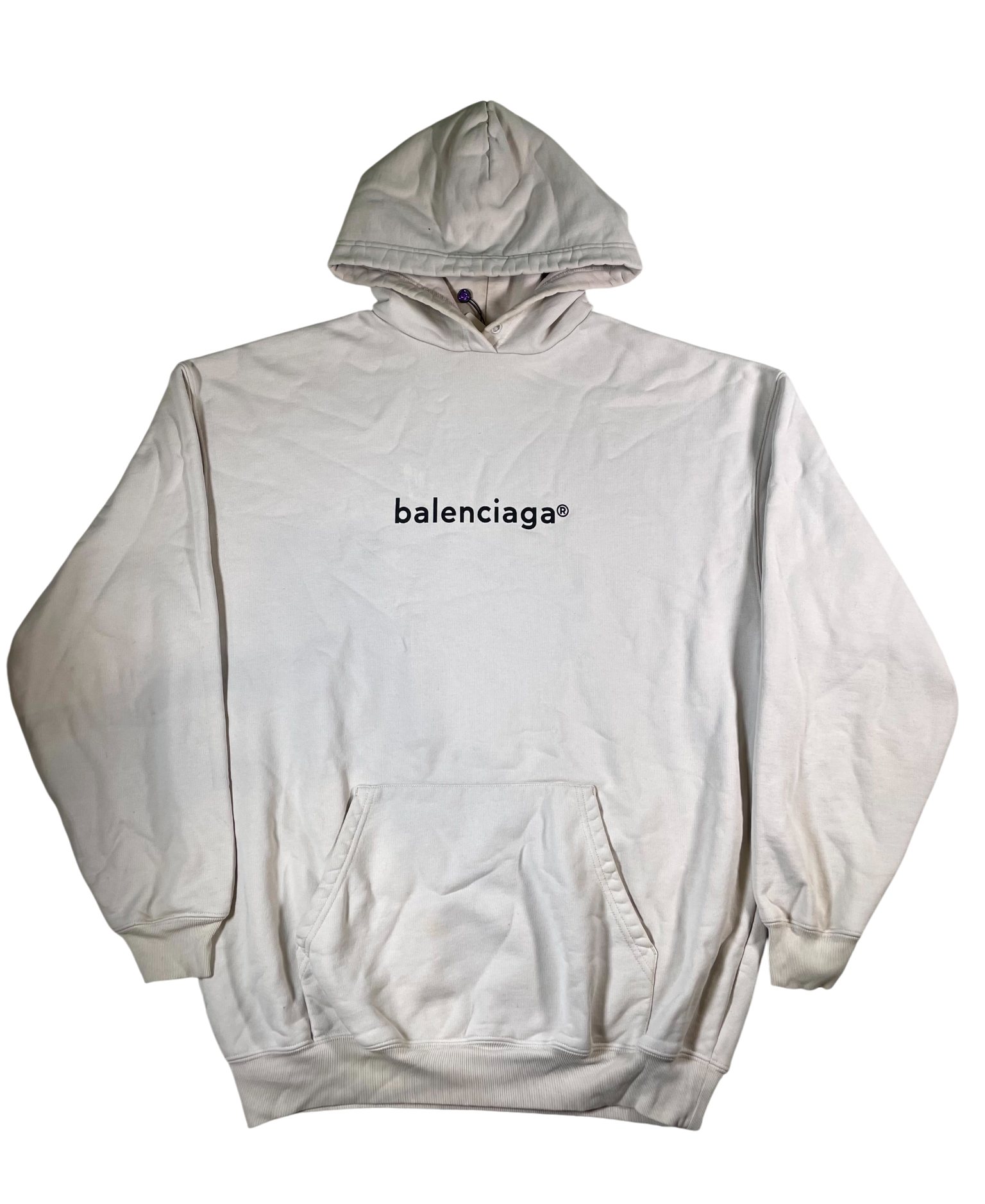 Balenciaga Trademark Logo Biege & Black Hoodie
