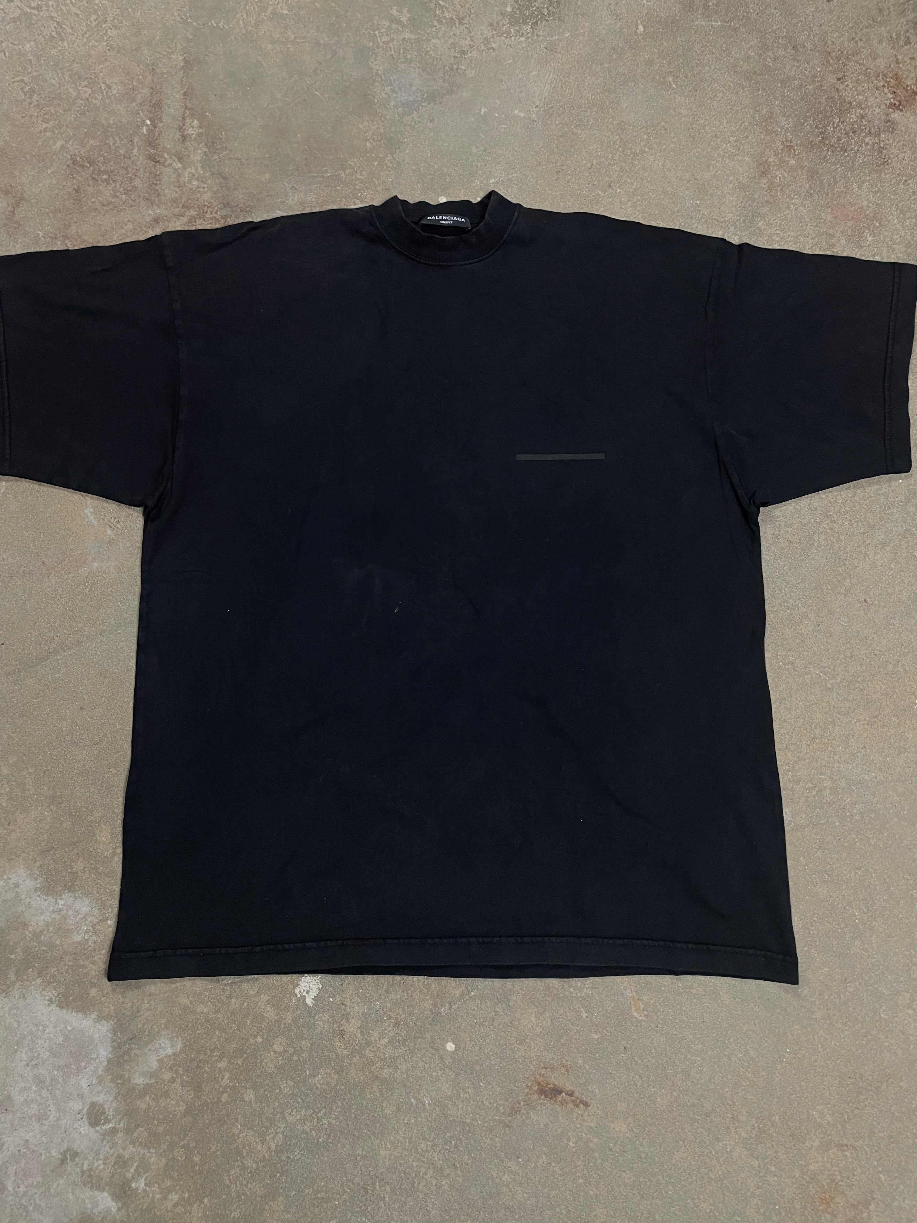 Balenciaga Cross Out Tee Faded Black New 1 (Fits Oversized Small) With Tags