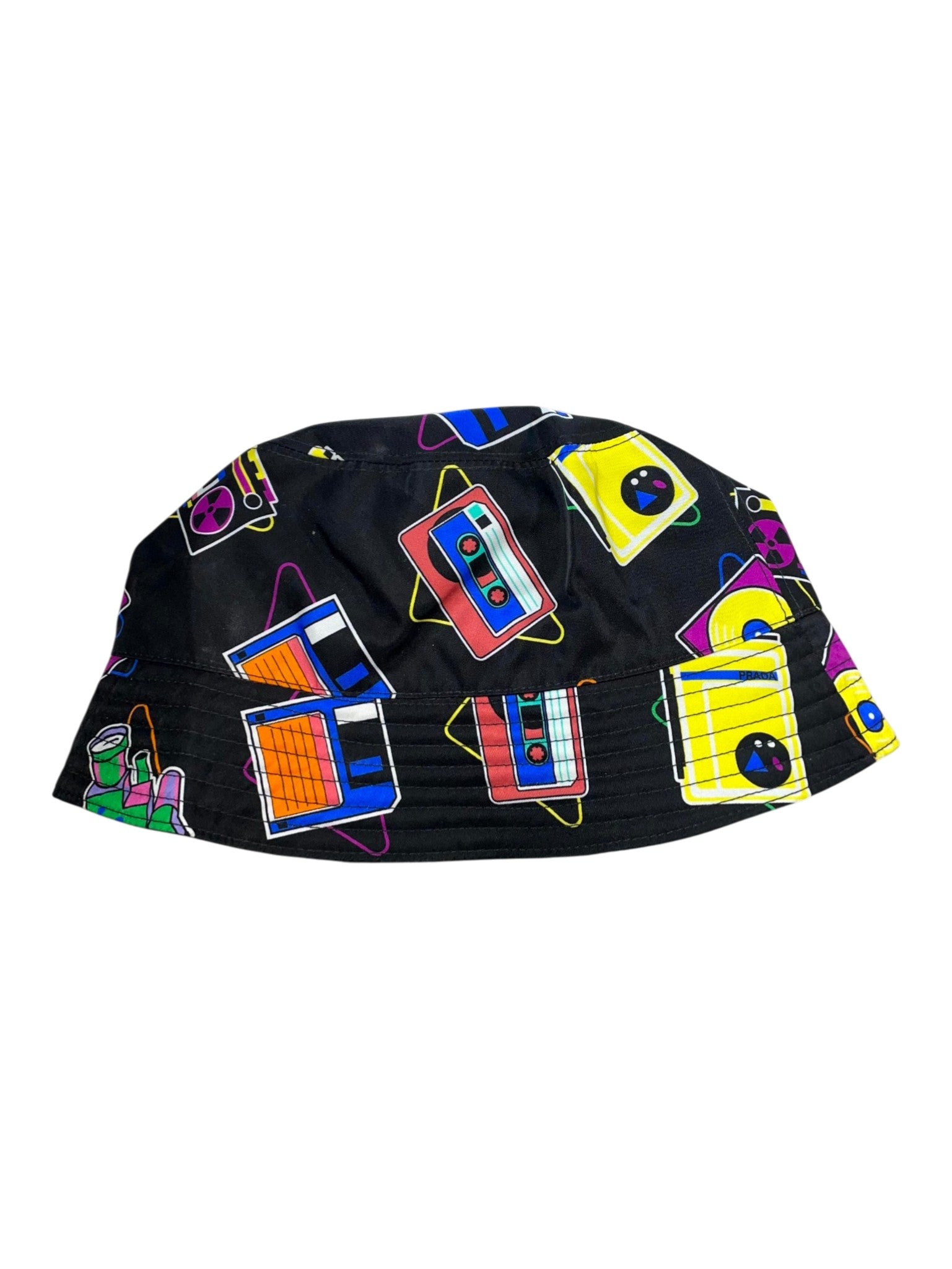 Prada All Over Bucket Black & Multicolor Hat