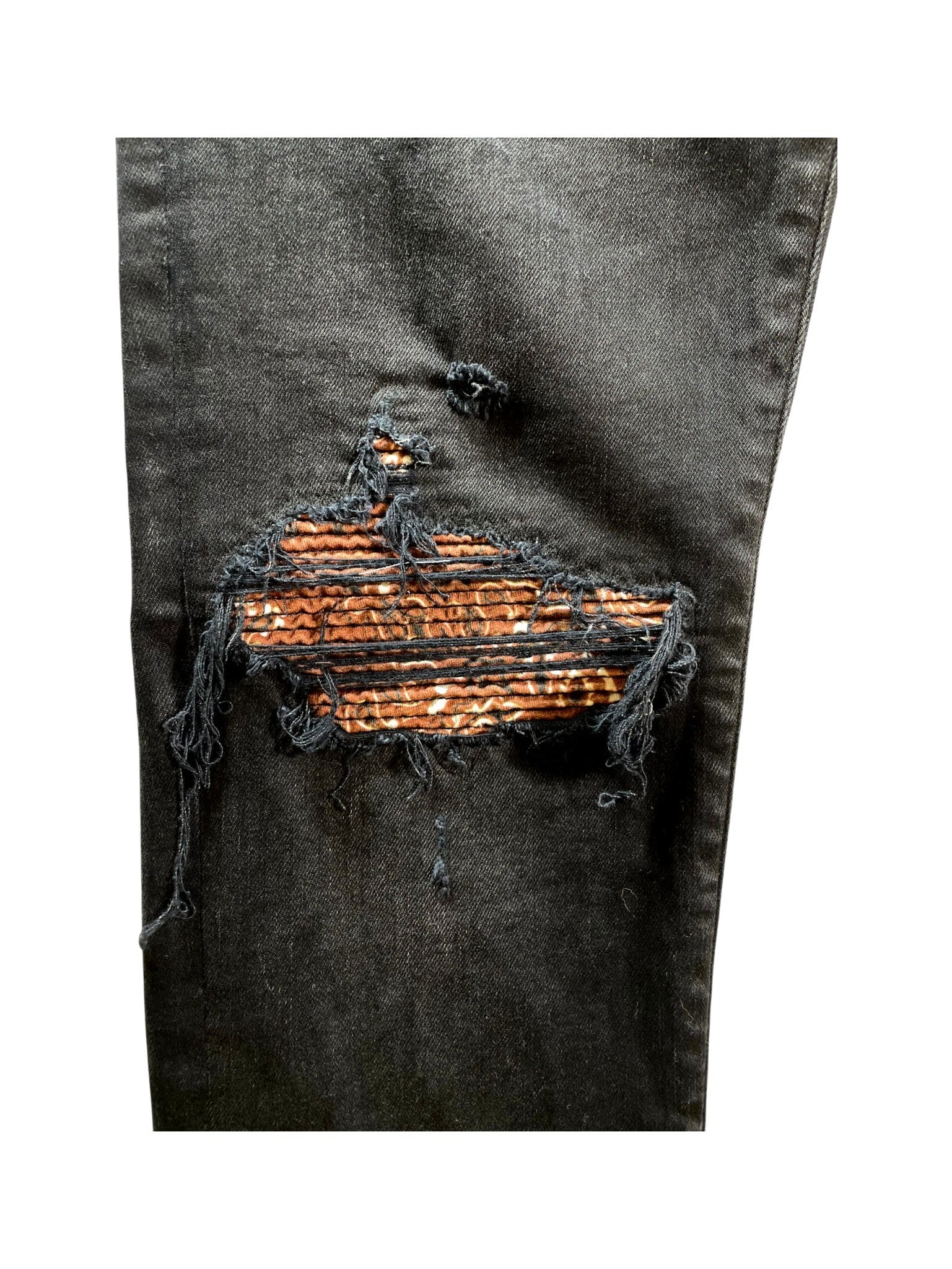 Amiri MX1 Paisley Patch Black & Brown Jeans