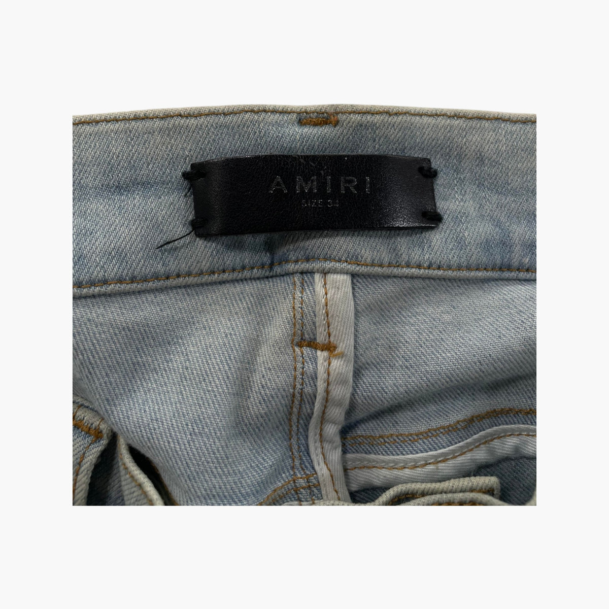 Amiri Thrasher Rainbow Swarovski Crystal Bleach Wash Patch Jeans