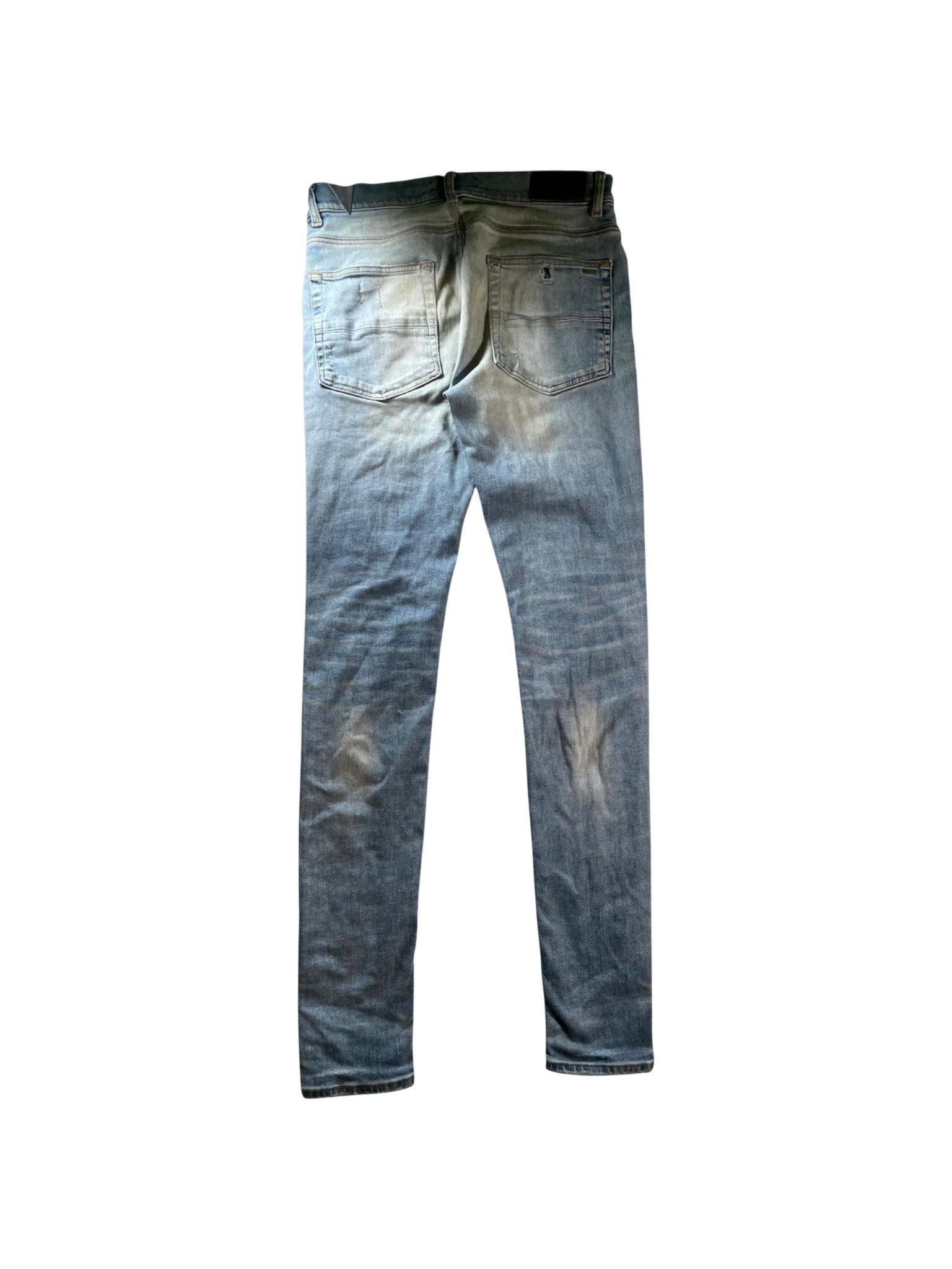 Amiri MX1 Plaid Patch Light Wash Jeans