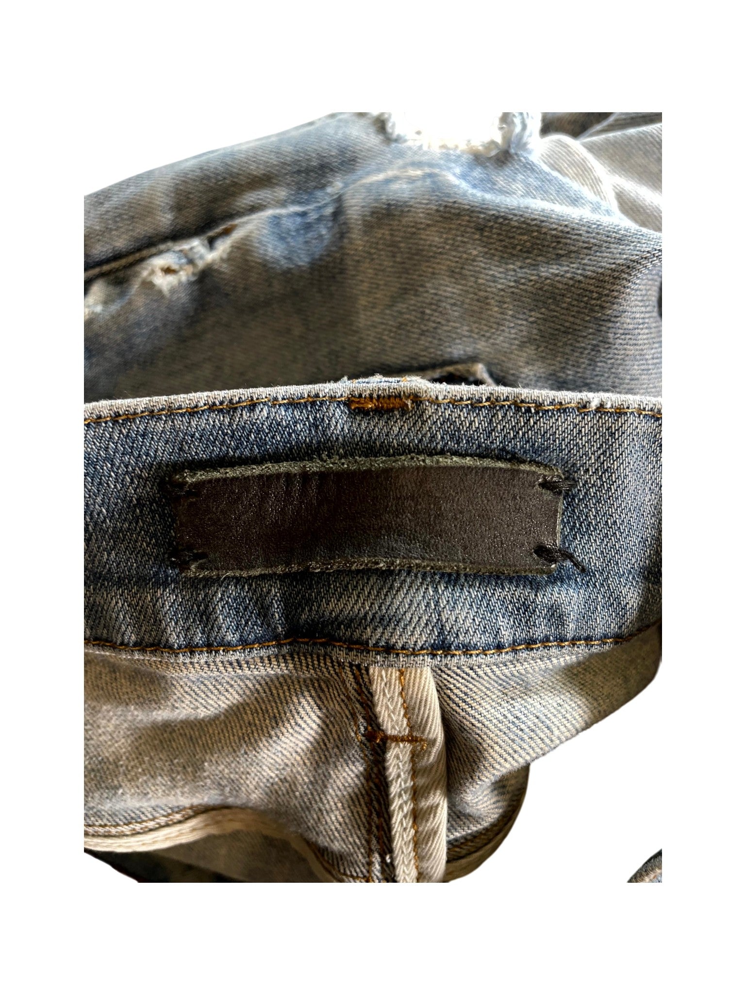 Amiri MX1 Plaid Patch Light Wash Jeans