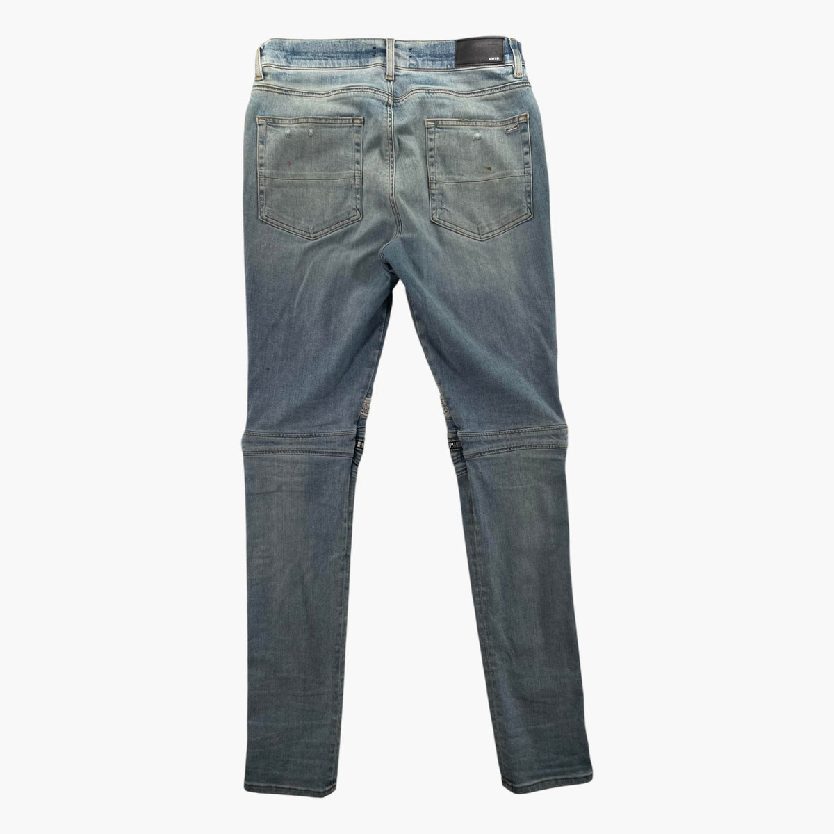 Amiri "MX2" Paisley Patch Light Wash & White Jeans