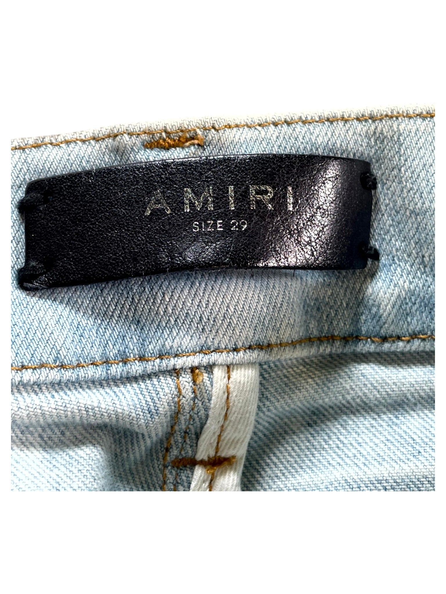 Amiri Paisley Patch Stone Wash & Black Jeans