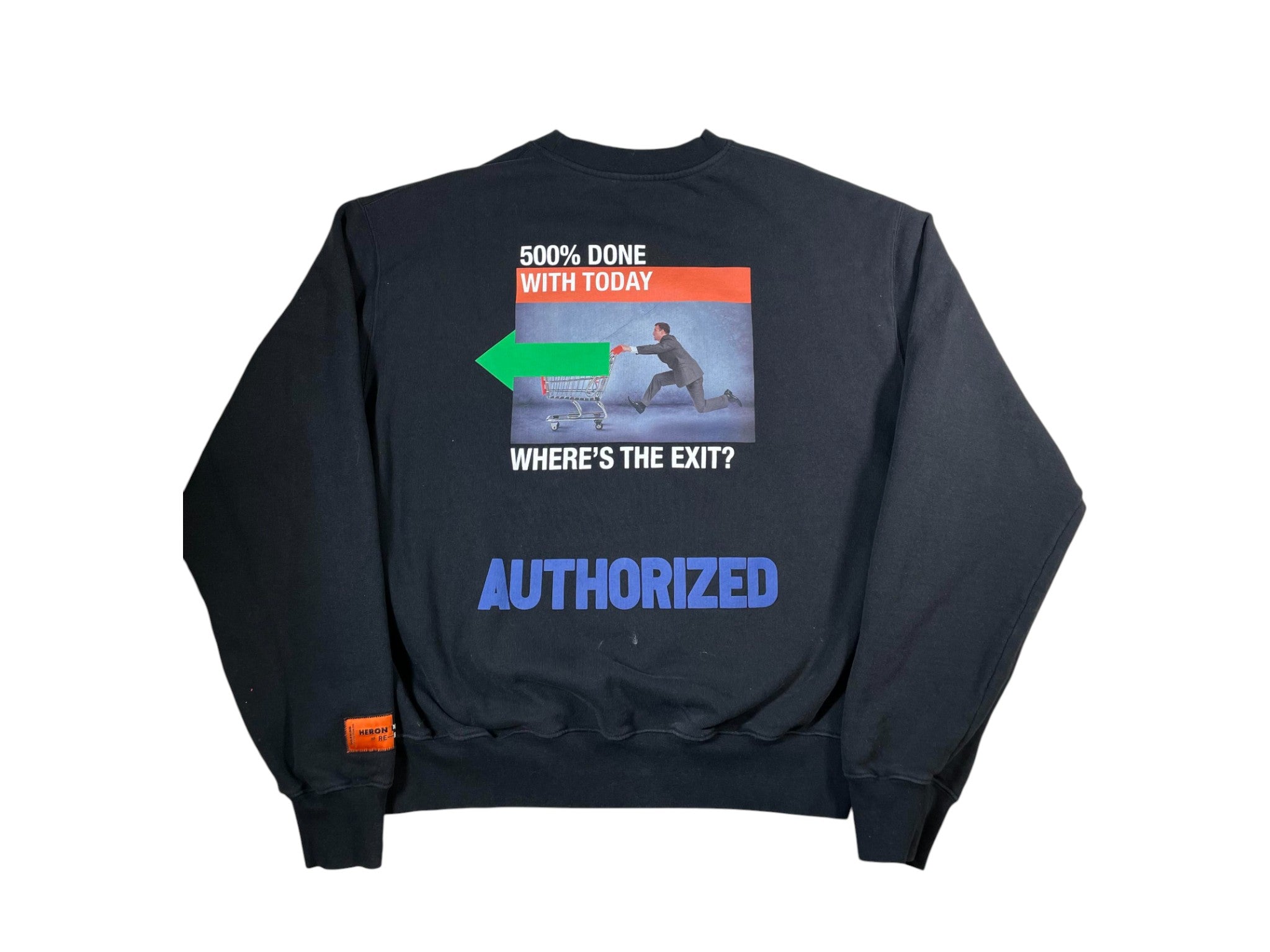 Heron Preston '500% Done With Today' Black Crewnecks
