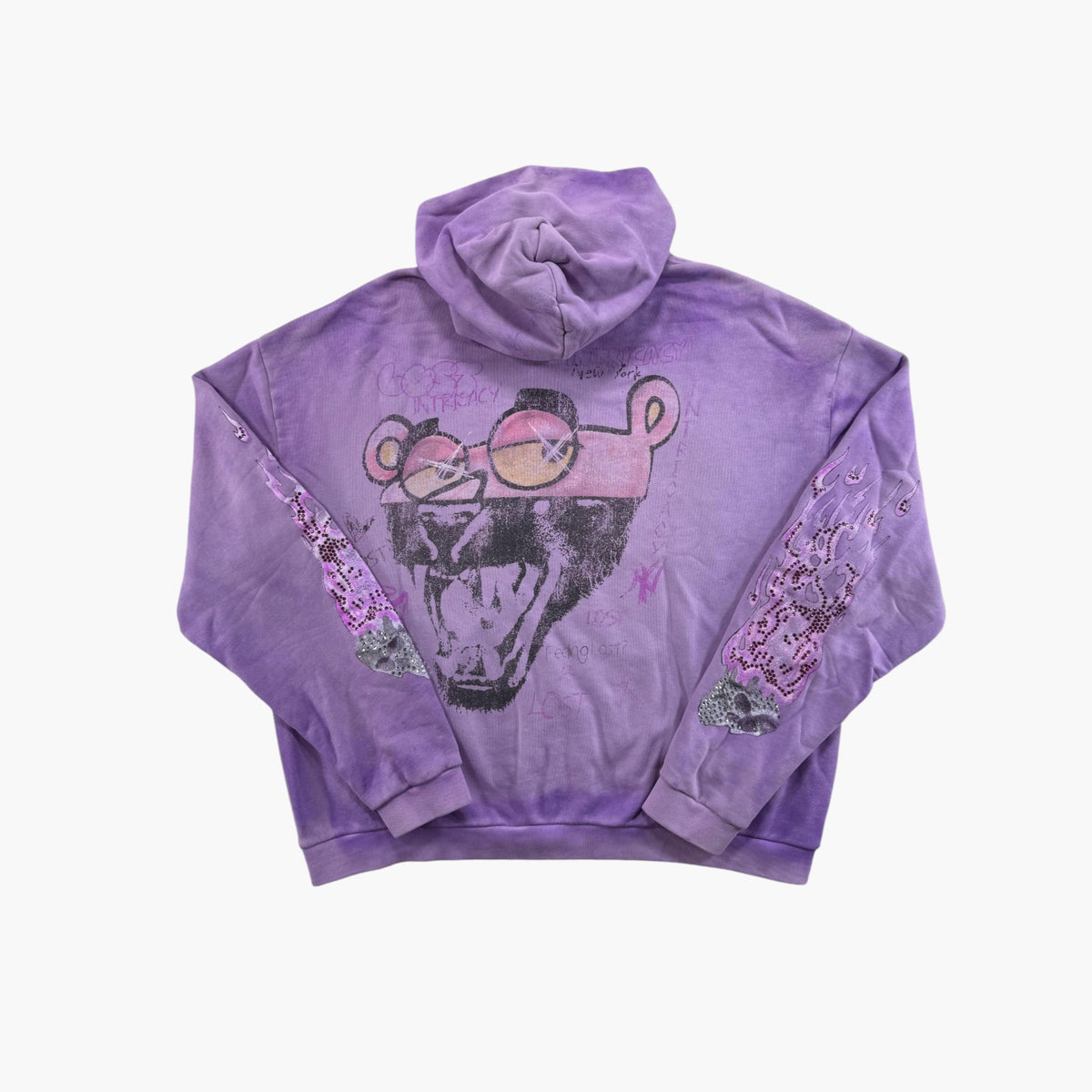 Lost Intricacy  Half Man Half Amazing Rhinestone Purple Hoodie