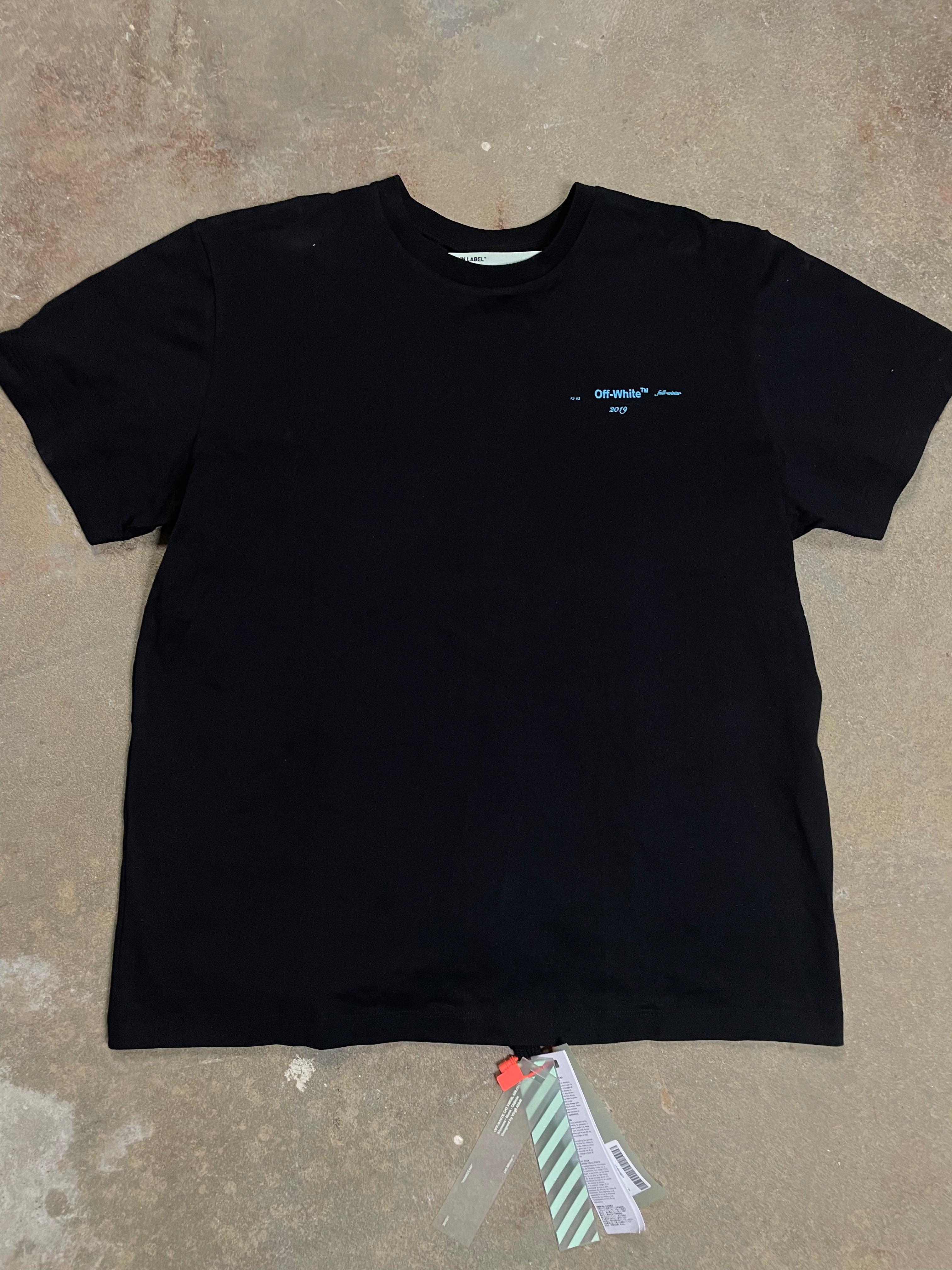 Off White Tee Black Blue New XS