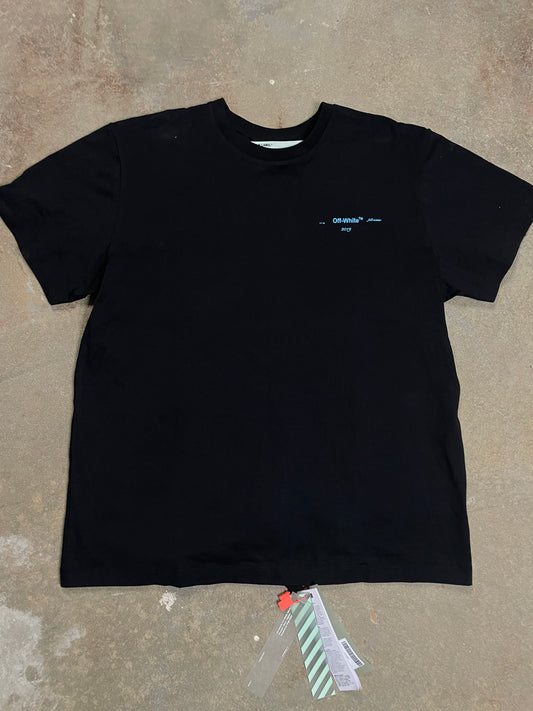 Off White Tee Black Blue New XS