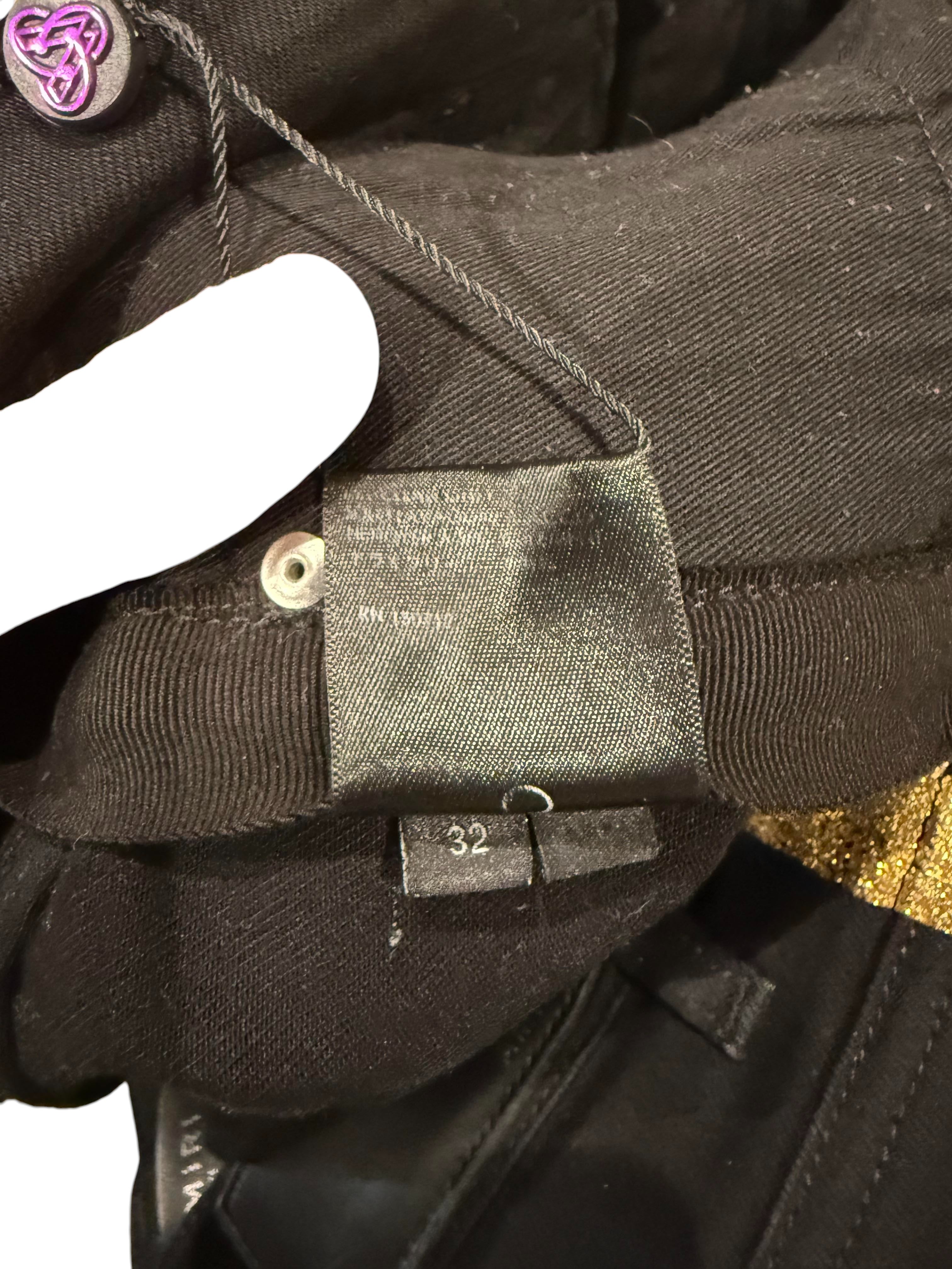 Amiri Gold Stripe Black Thrasher Jeans