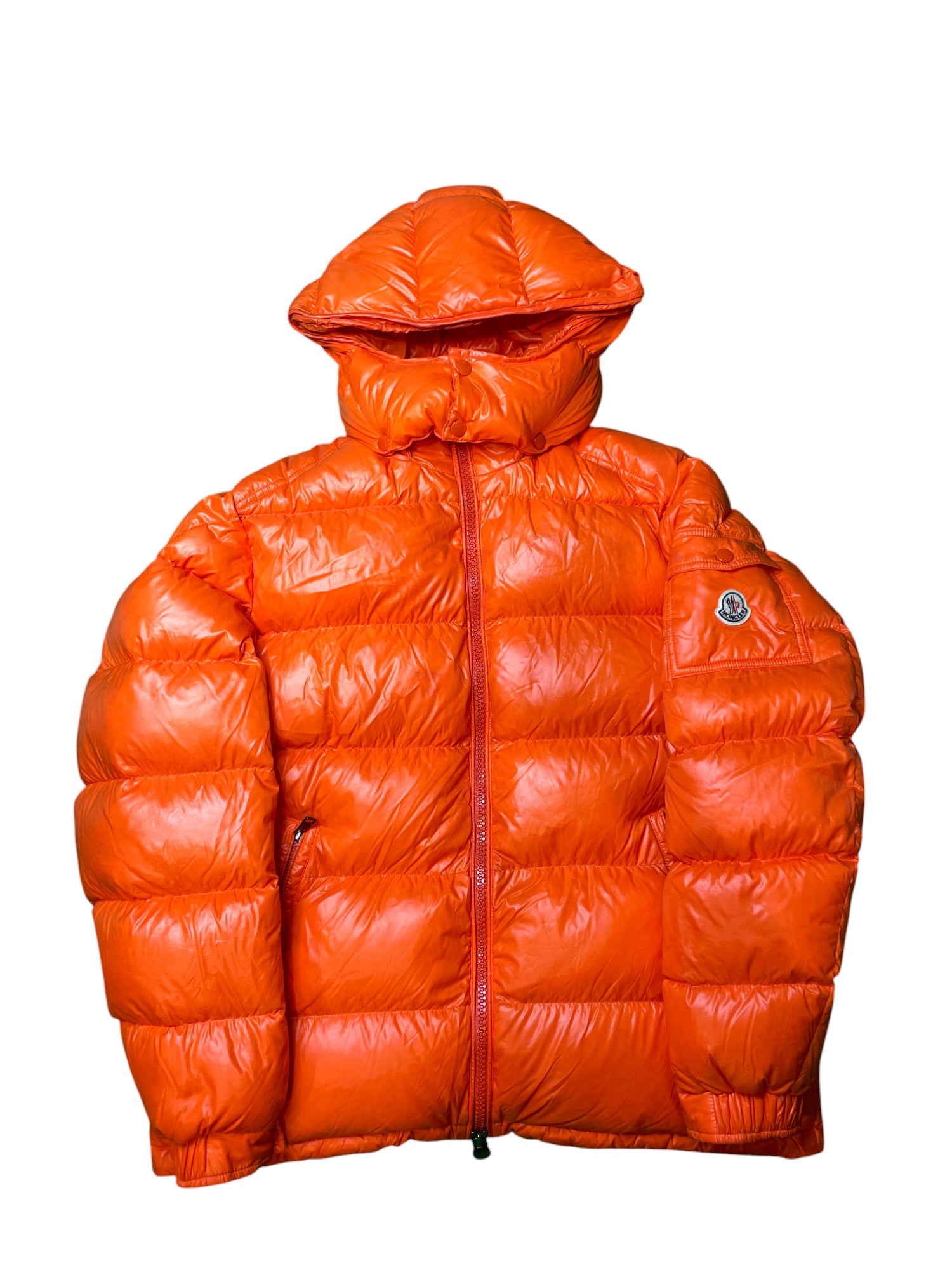 Moncler "Maya" Orange Puffer Coat