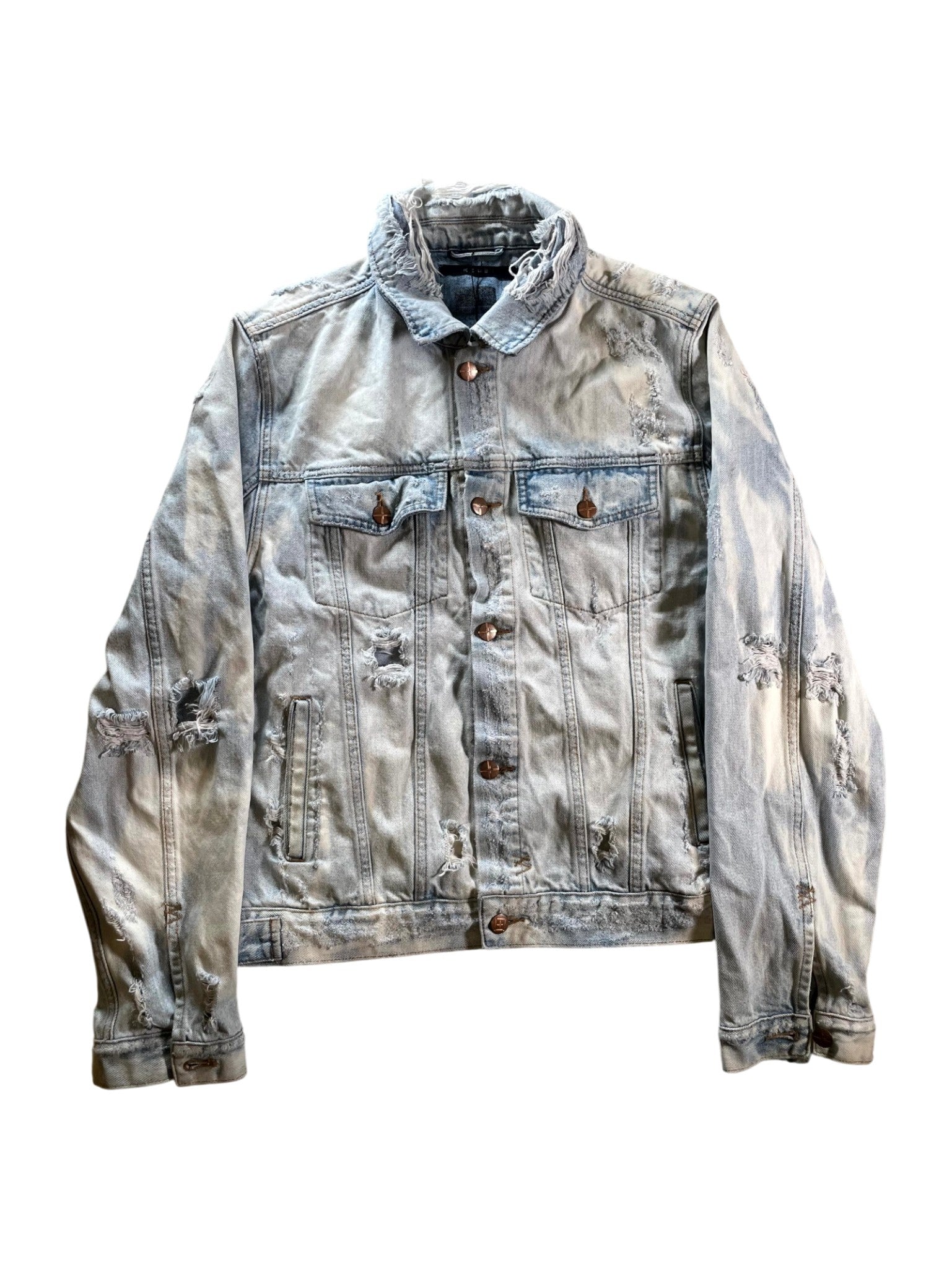 Ksubi Bleach Wash Distressed Denim Jacket