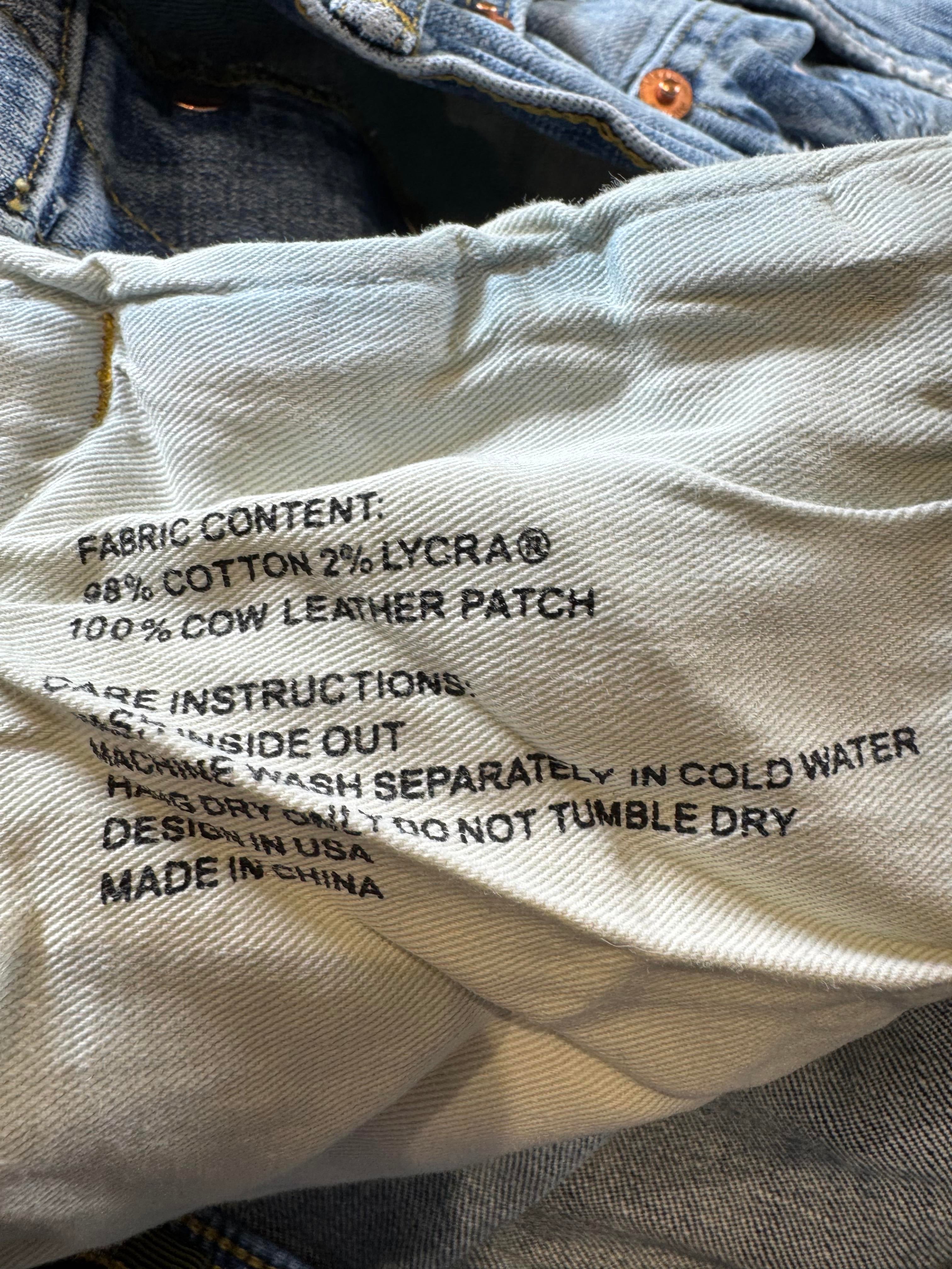 Purple Brand Splatter Ripped  Light Wash Jeans