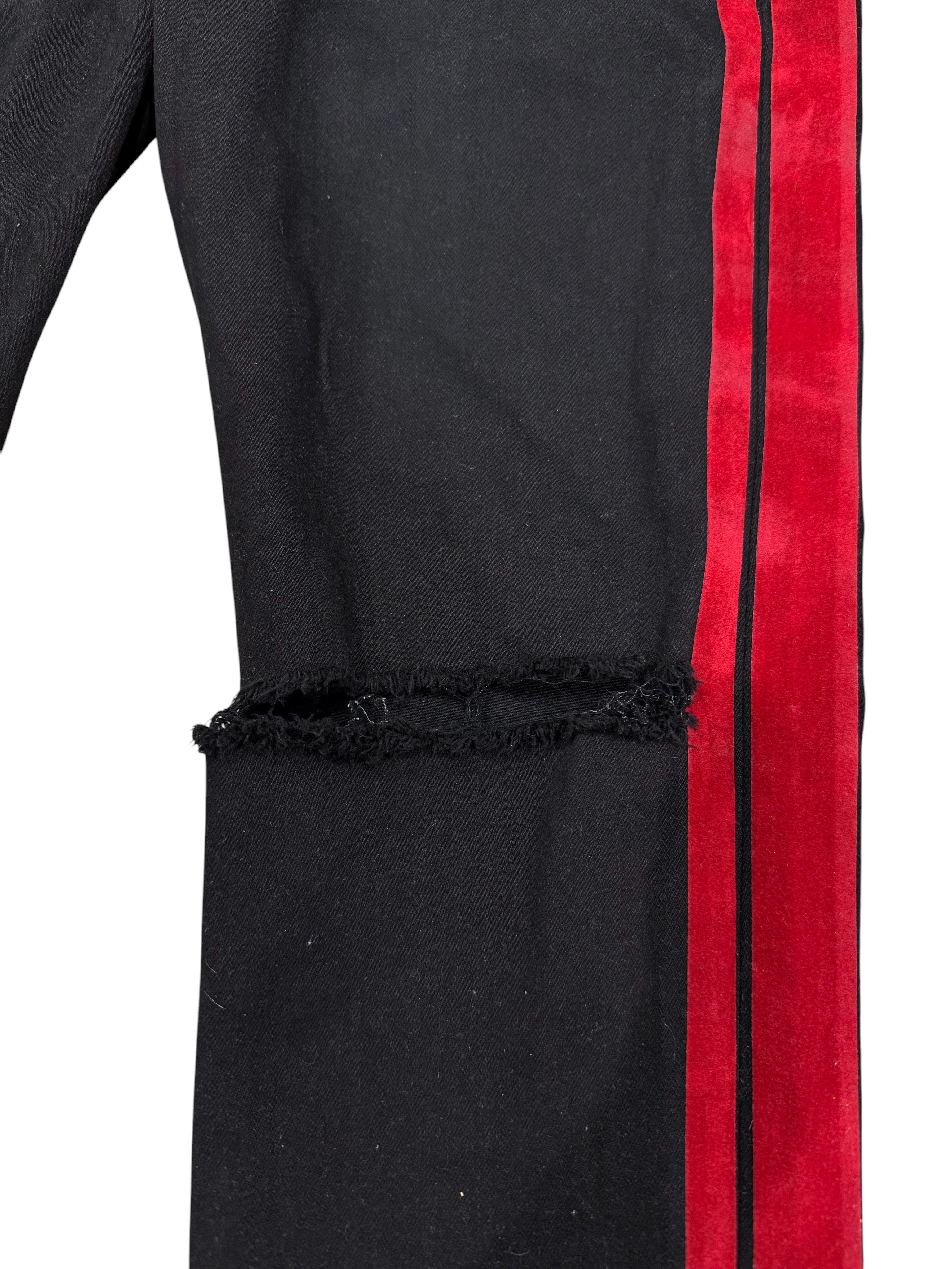 Amiri Red Velvet Stripe Black Track Jeans