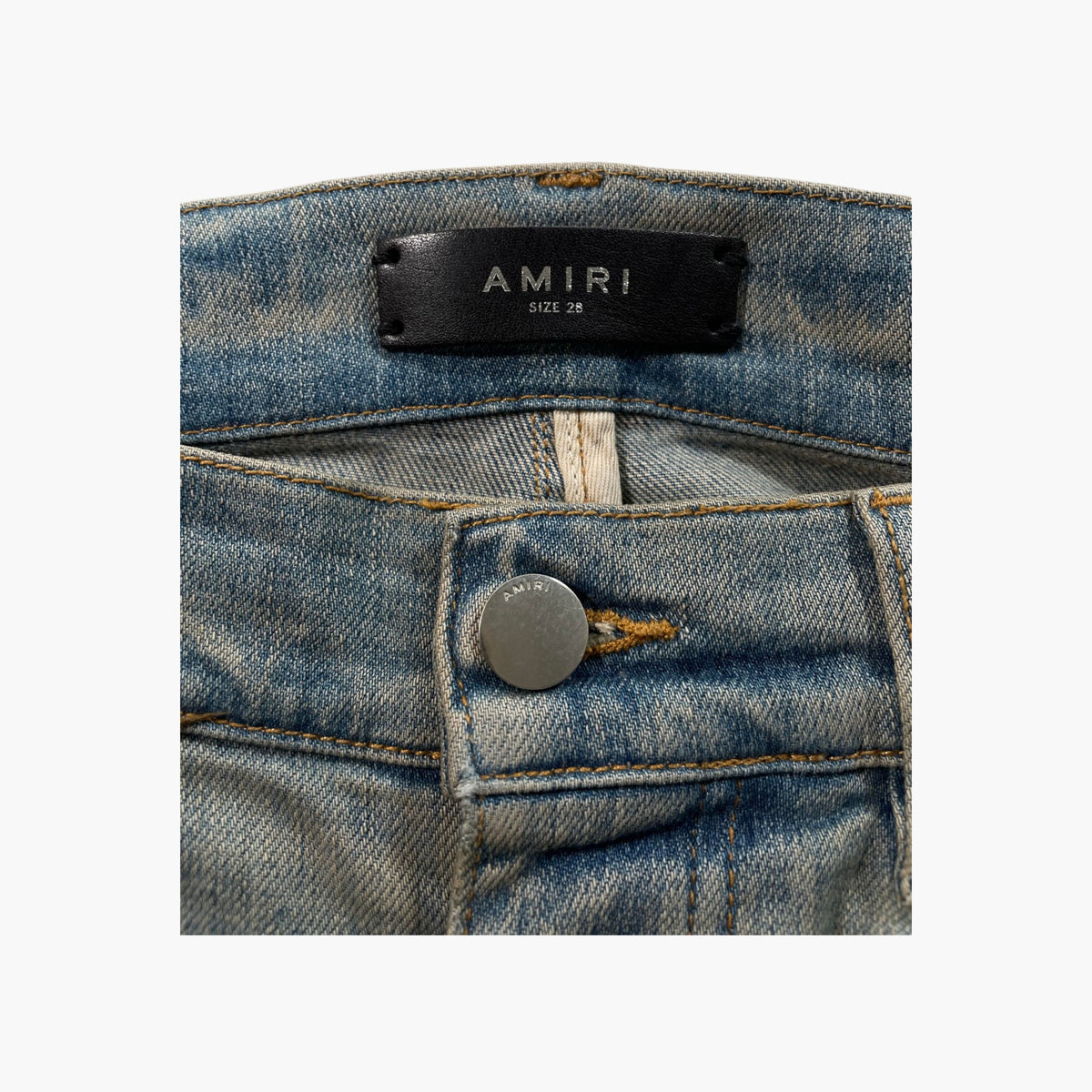 Amiri Lumberjack Patchwork Light Wash Jeans
