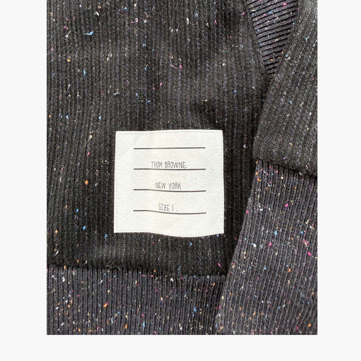 Thom Browne Silk Fleck Black Zip Up Hoodie