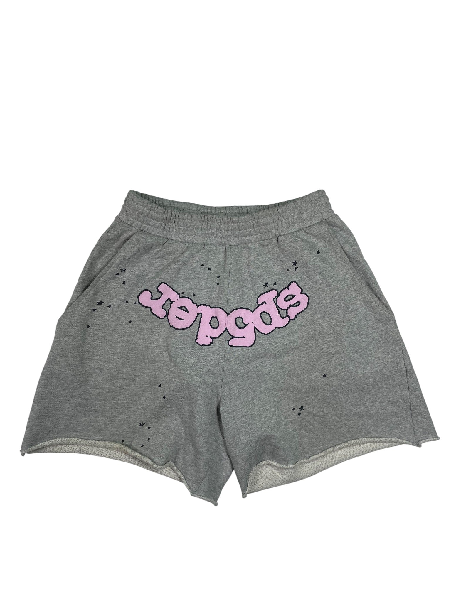 Sp5der Grey & Pink Sweat Shorts