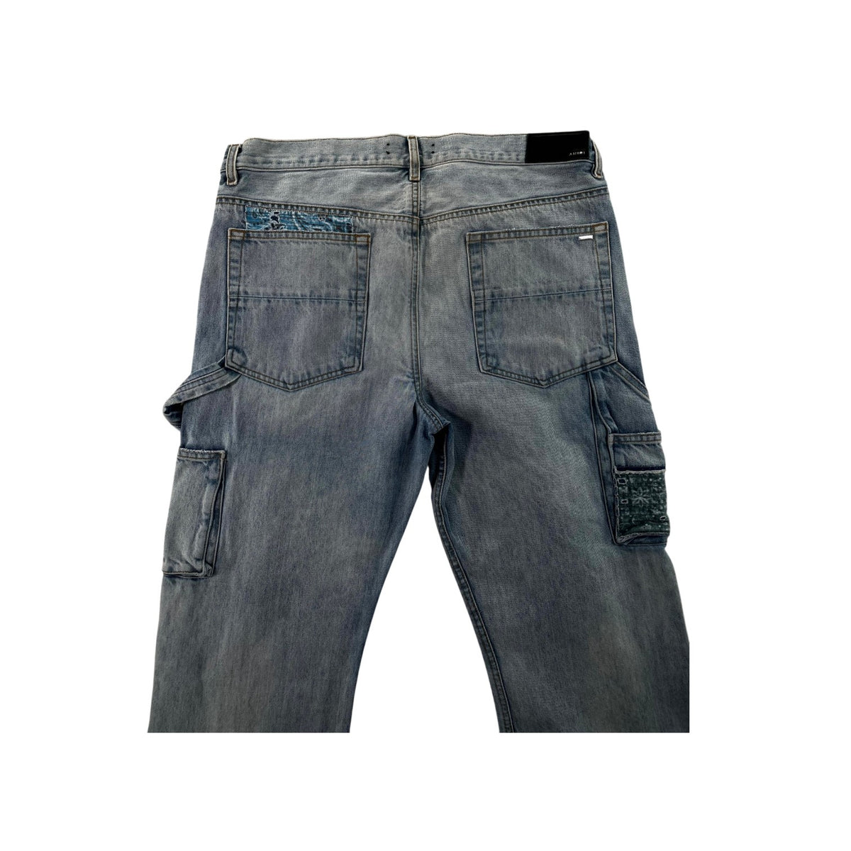 Amiri Double Knee Patchwork Light Wash Jeans