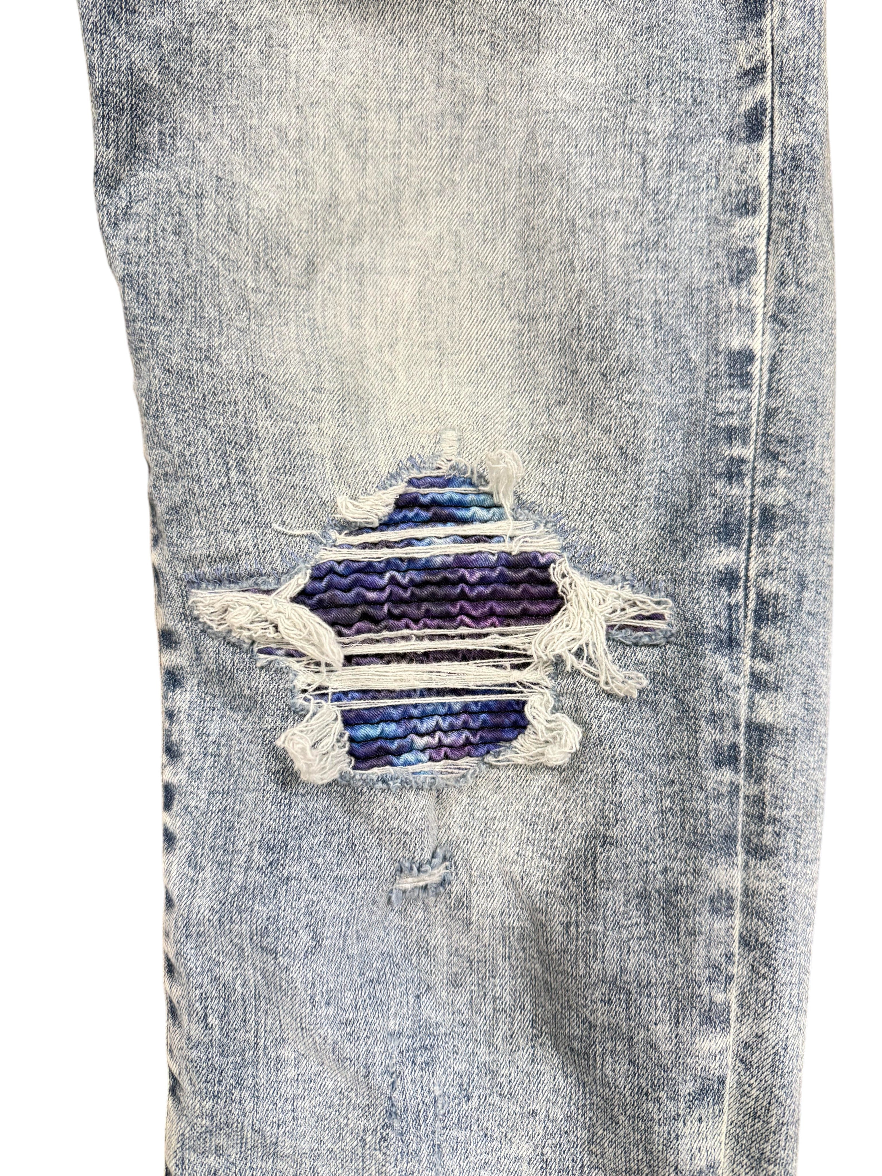 Amiri MX1 Aqua Patch Light wash Jeans